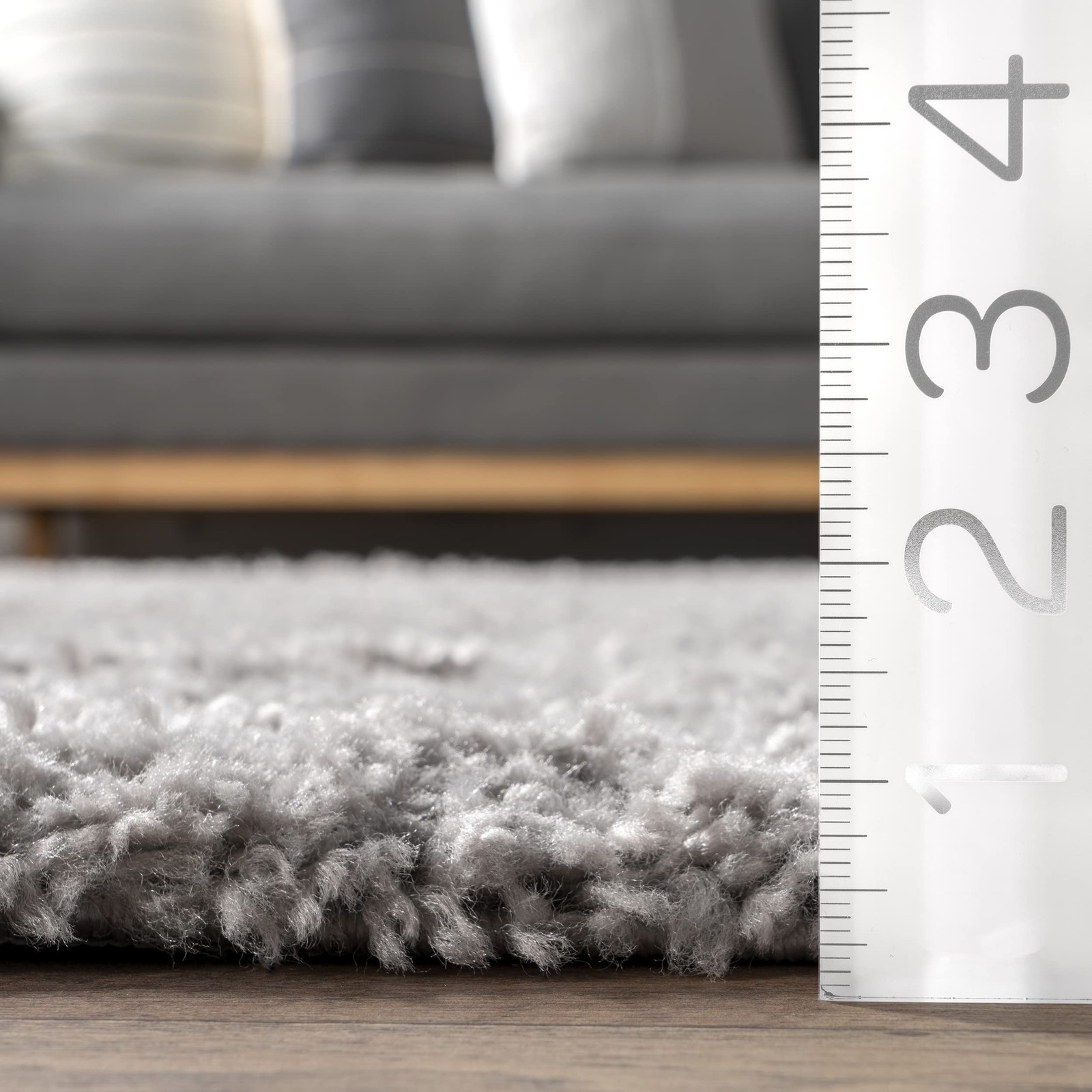 Nuloom Marleen Contemporary Shag Area Rug 5 Round Silver Ozsg02O-R505