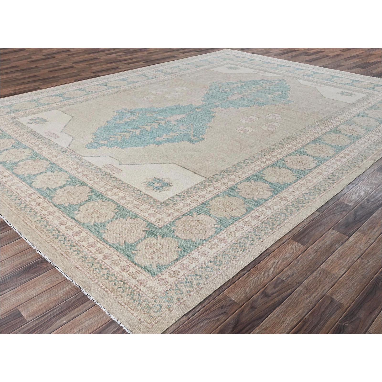 9’10″x13’8″ Irish Brown Anatolian Village Design Hand Knotted Pure Wool Rug 2679