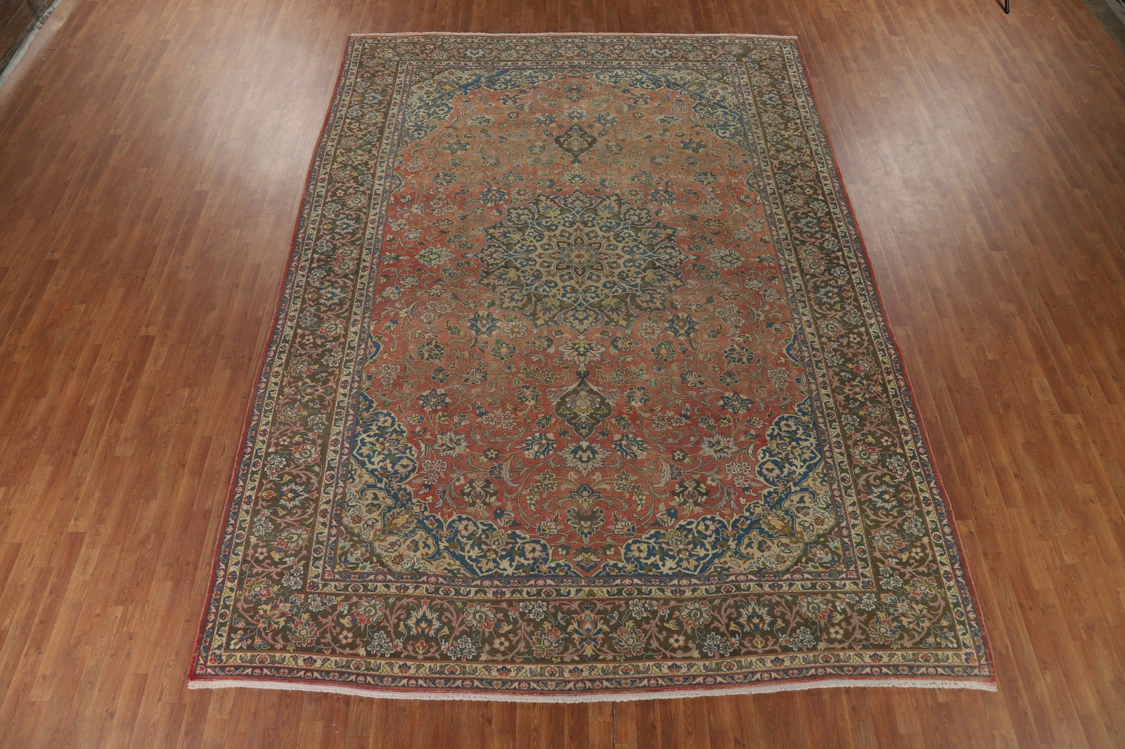 Vintage 10×13 ft Floral Kashaan Living Room Area Rug Large Hand-knotted Carpet