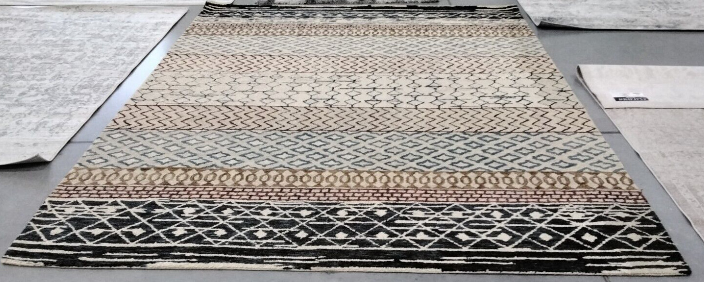 IVORY / CHARCOAL 9′ X 12′ Back Stain Rug, Reduced Price 1172738590 CPR502A-9