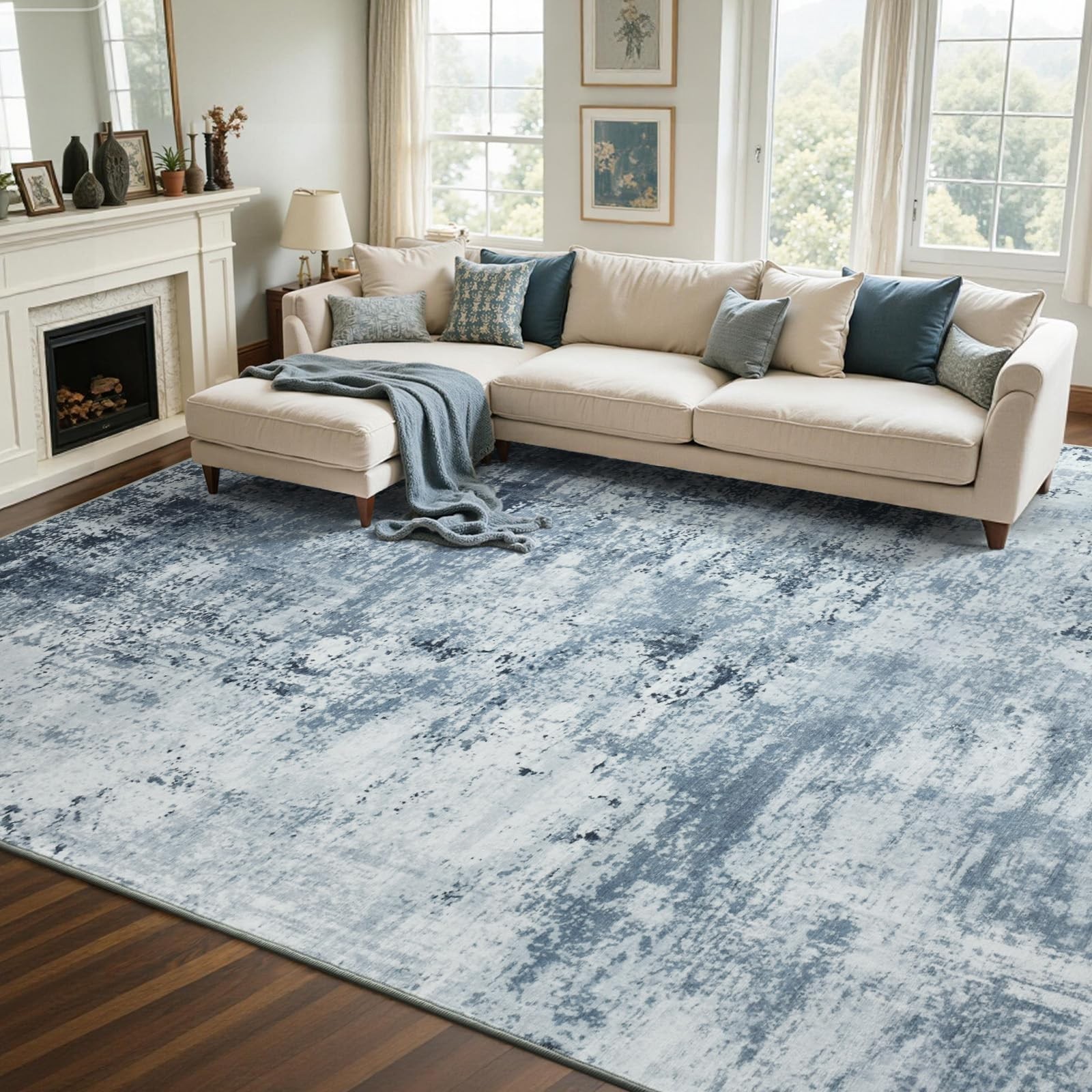 6×9 Ft Large Area Rugs for Living Room, Soft Non-Slip Washable Rugs Modern Ab…