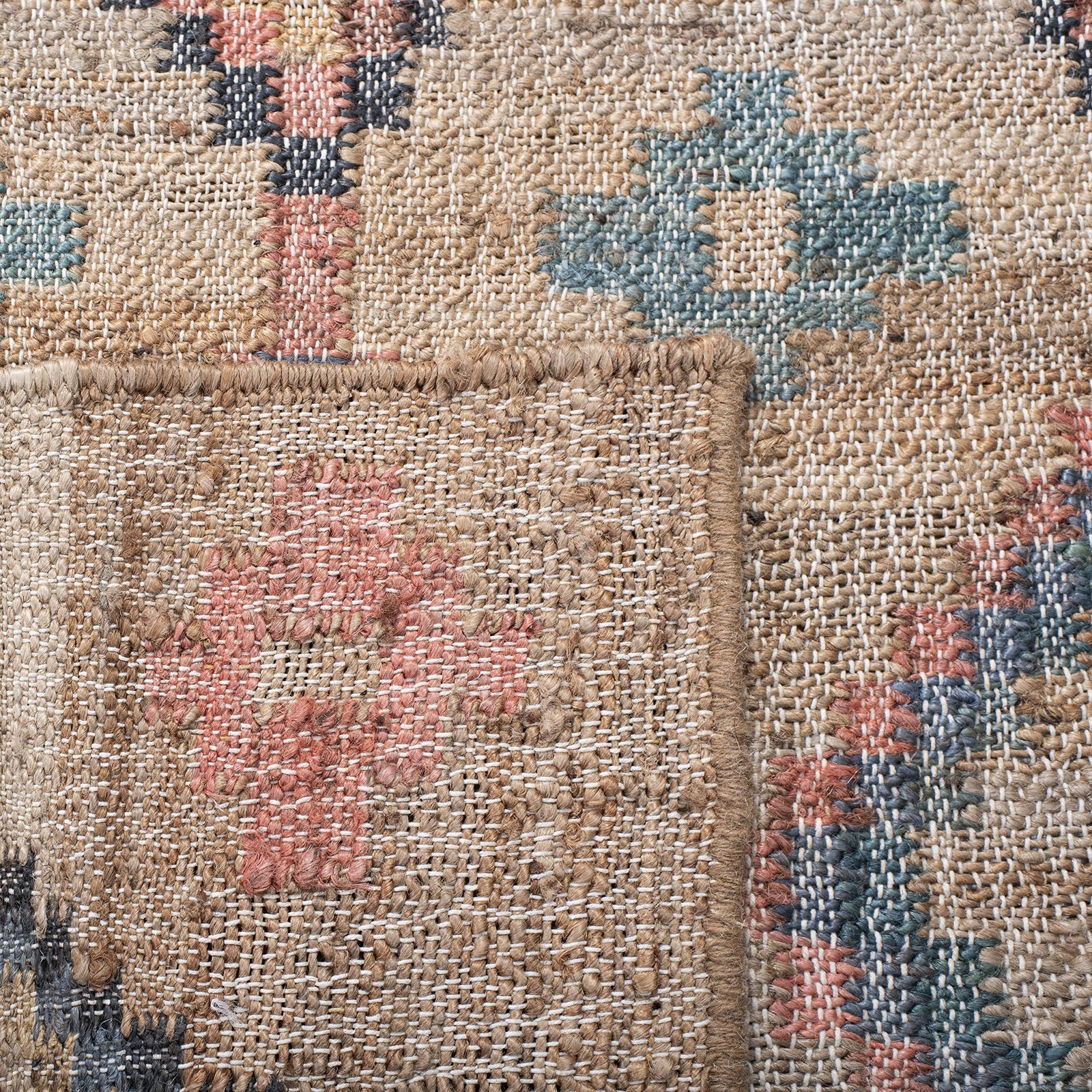 Kilim Collection Accent Rug – 2′ x 3′, Natural & Blue, Handmade Moroccan Boho…