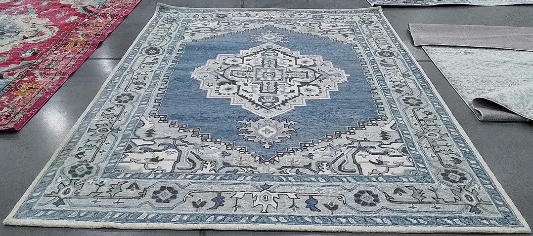 LTBLUE / IVORY 8′-0″ x 10′-0″ Back Stain Rug, Reduced Price 1172806698 MET615K-8