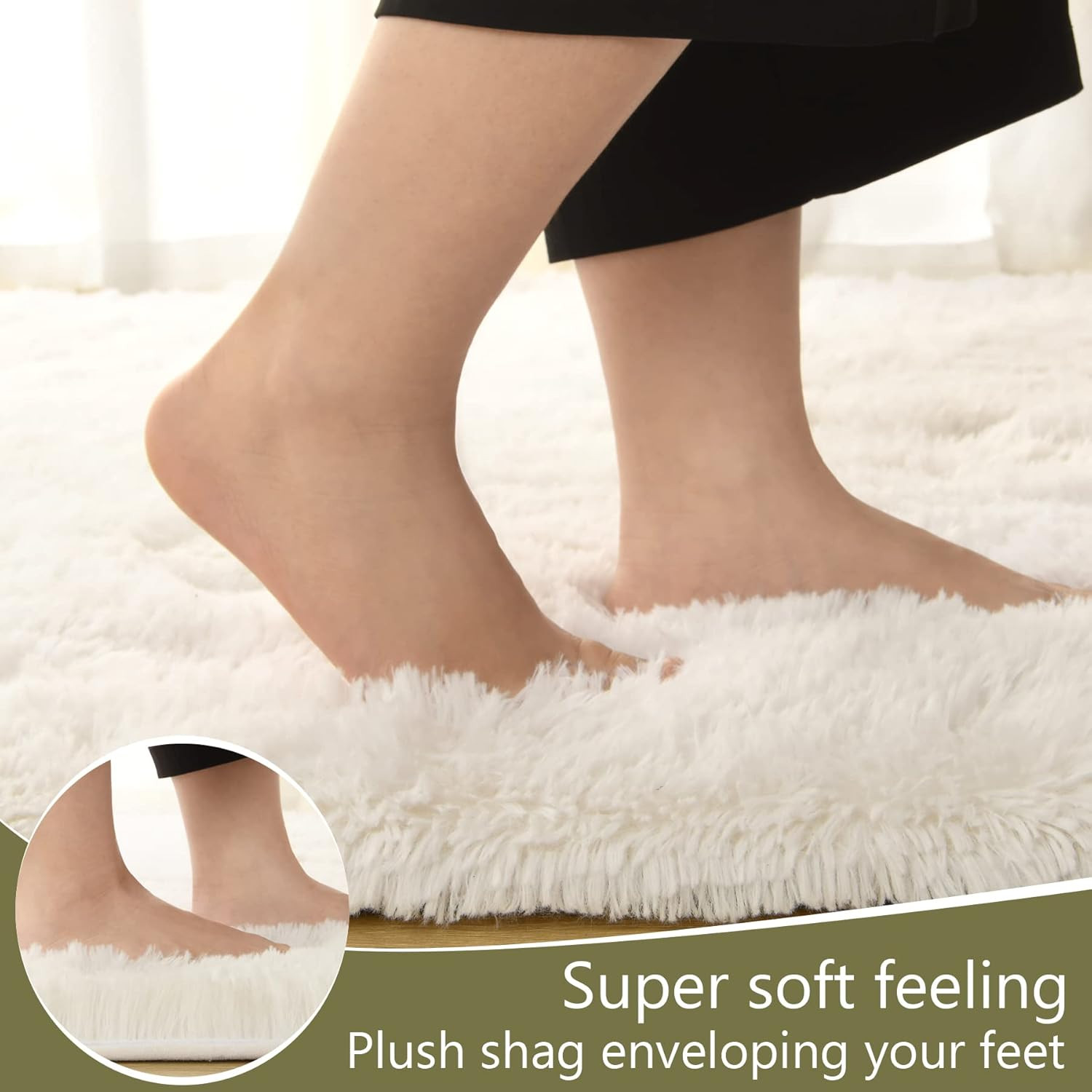 Ultra Soft Indoor Modern Area Rugs Fluffy Living Room Carpets for Children Bedro