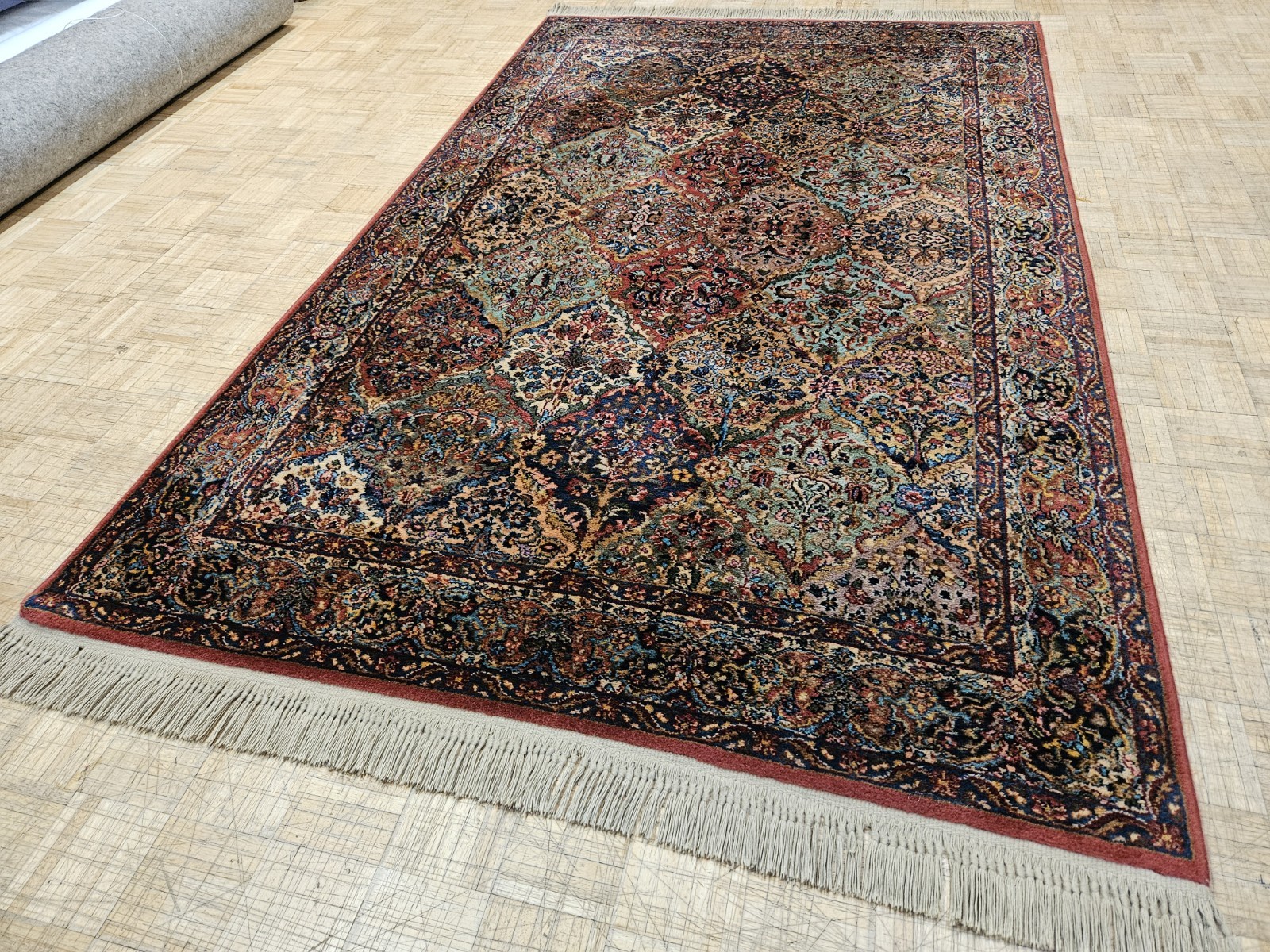 6×9 ANTIQUE KARASTAN MULTICOLOR PANEL KIRMAN ORIGINAL 700 717 100% WOOL RUG