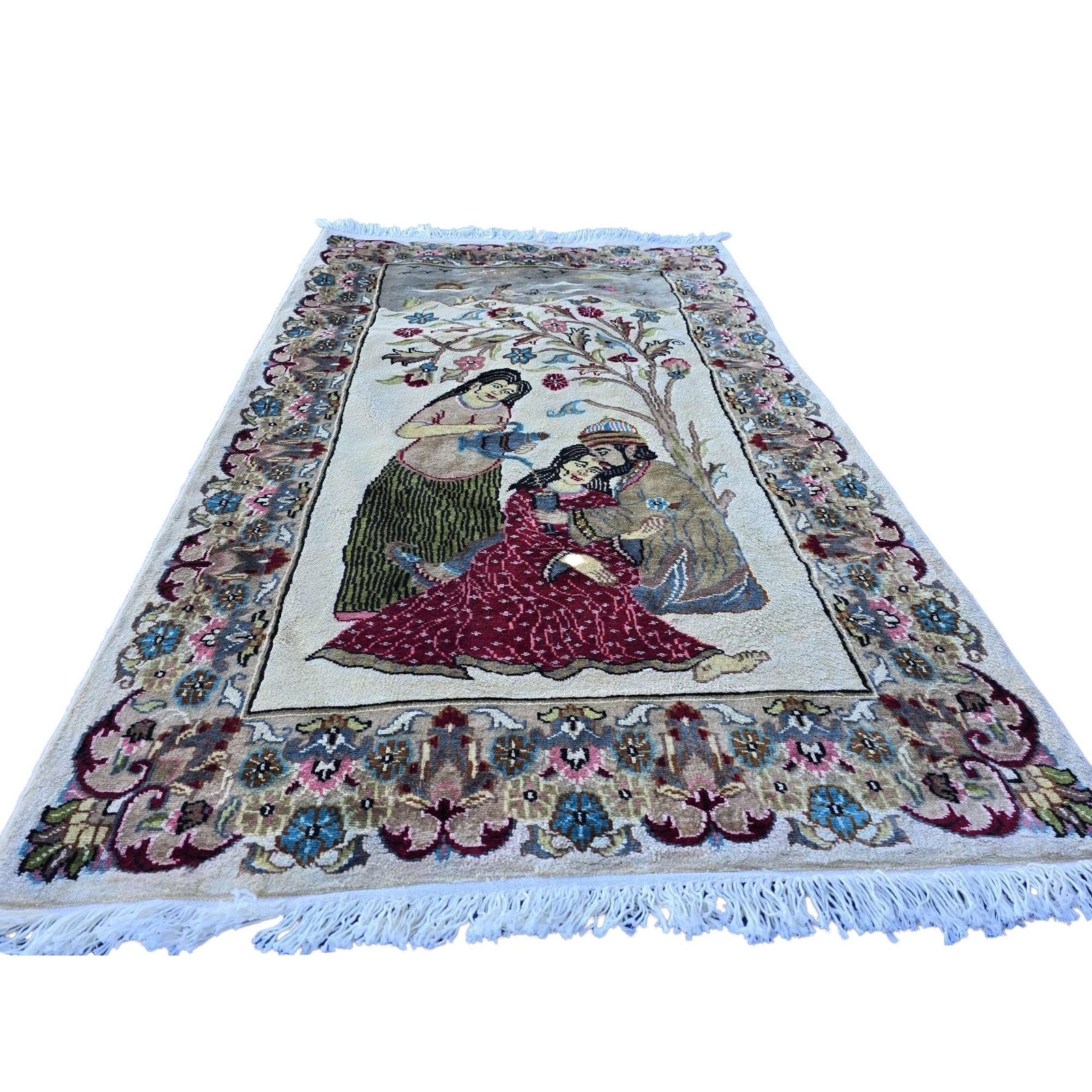 Area Rug Umre Khayam Wool Silk Hand Knotted Home Decor Indoor Carpet (5.1×3.1)’