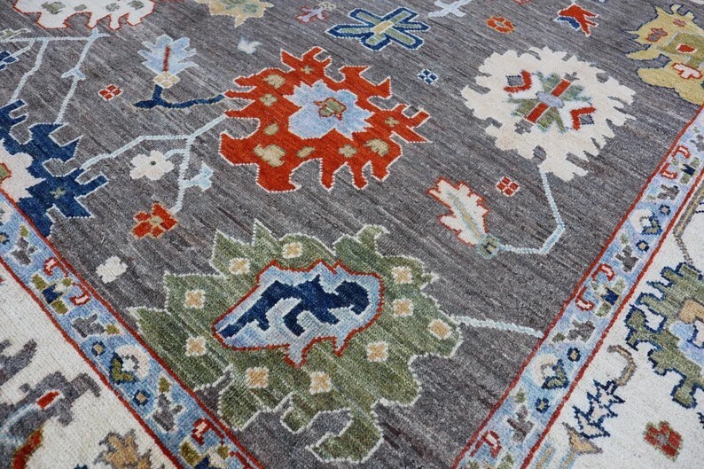 Handmade Grey Traditional Oushak 4×6,5×8,6×9,8×10,9×12,10×14 Hand-Knotted Rug