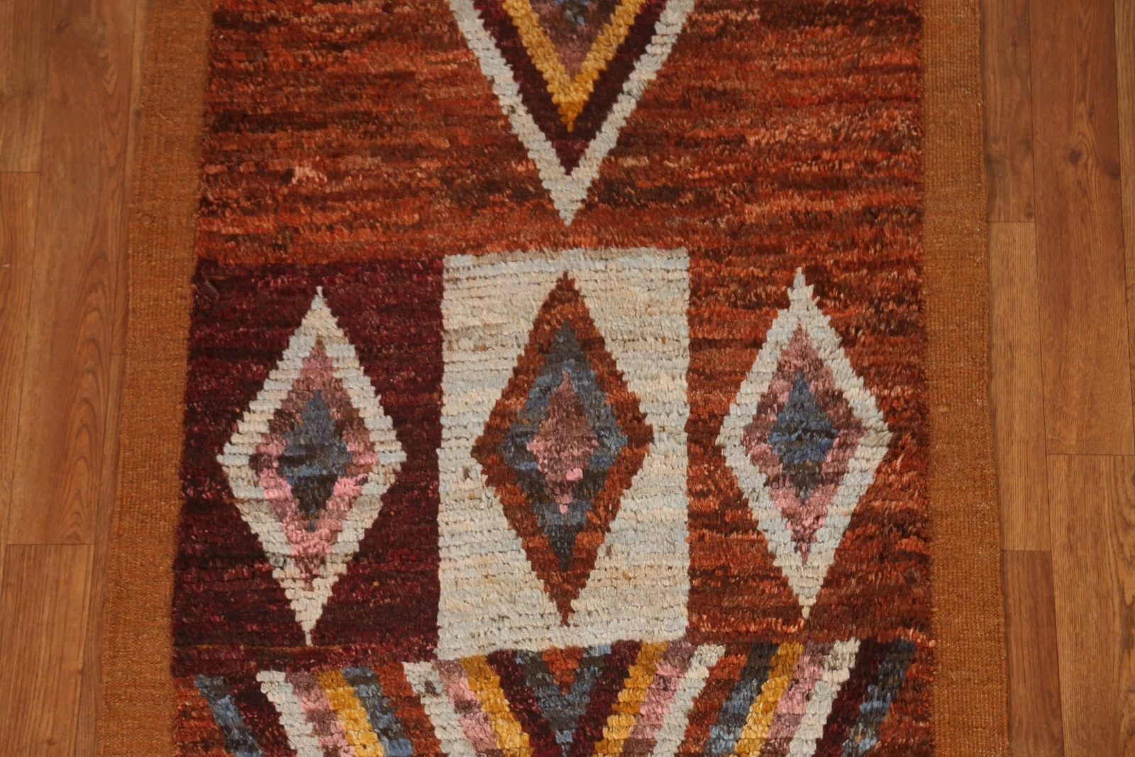 Geometric Moroccan 10 ft. Runner Tribal Rug Wool Handmade 10′ 2″ x 2′ 9″