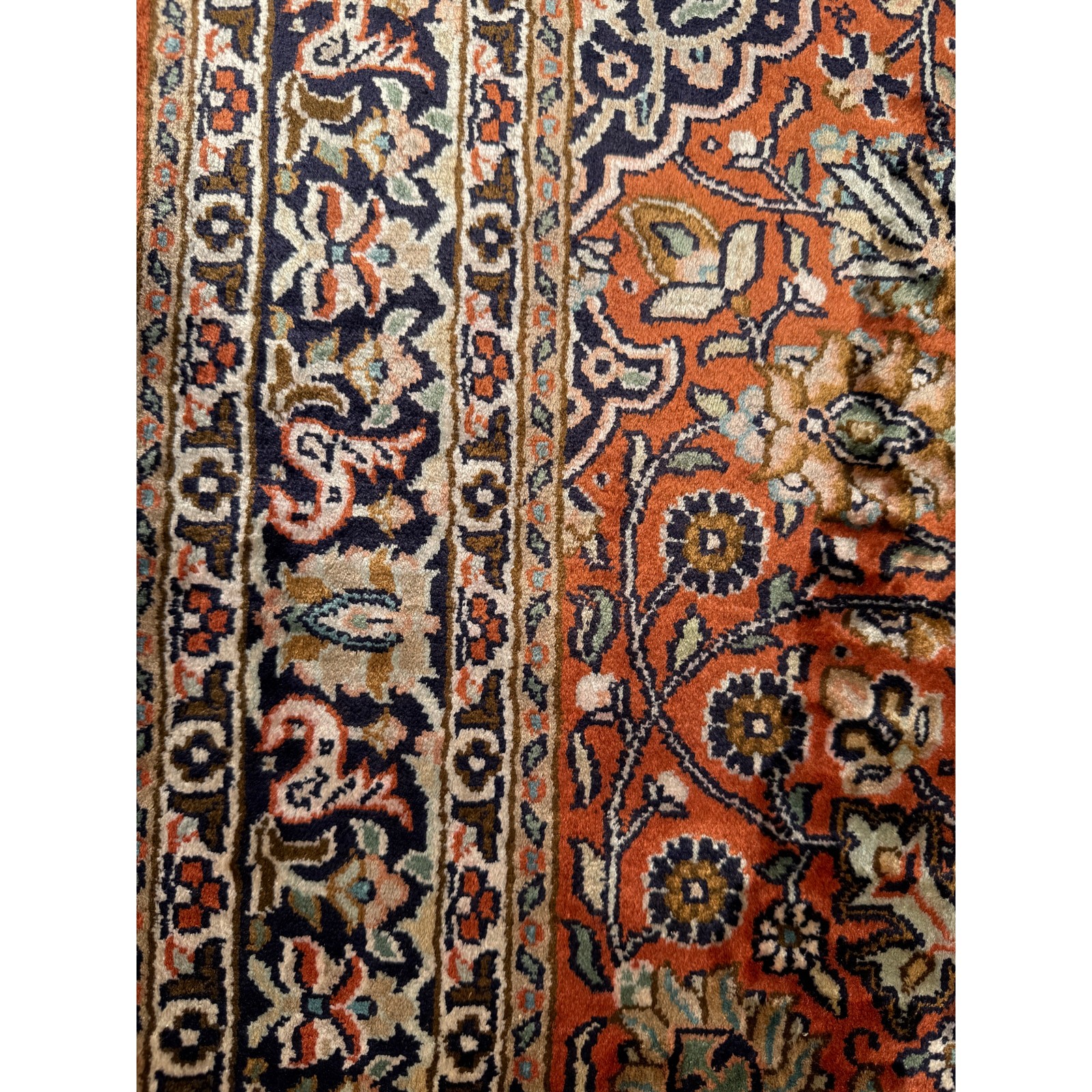 Vintage Traditional Handmade Oriental Wool Multicolor Rug 49x29in