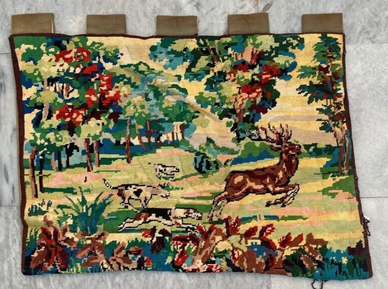 Vintage Tapestry, Handmade French Tapestry Pictorial Wall Décor Tapestry 2×1.5ft