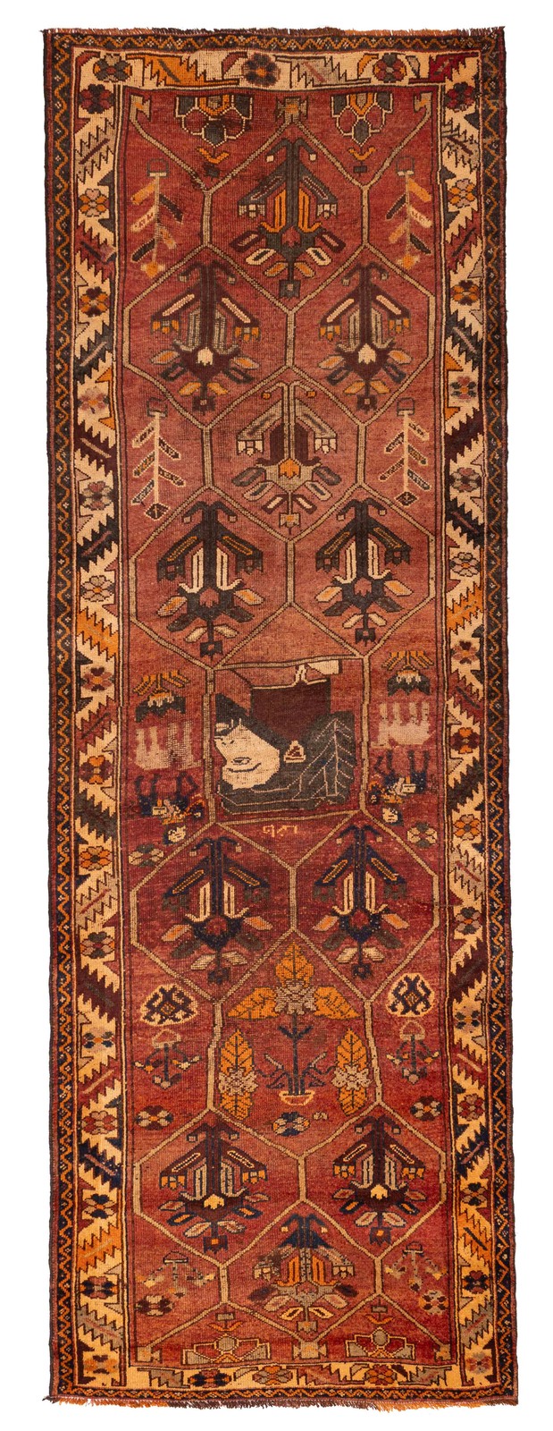 Vintage Hand-Knotted Area Rug 4’9″ x 14’7″ Traditional Oriental Wool Carpet