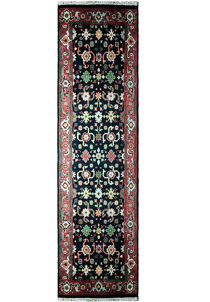 3×10 Runner Hand-knotted Wool BLACK #F-5851