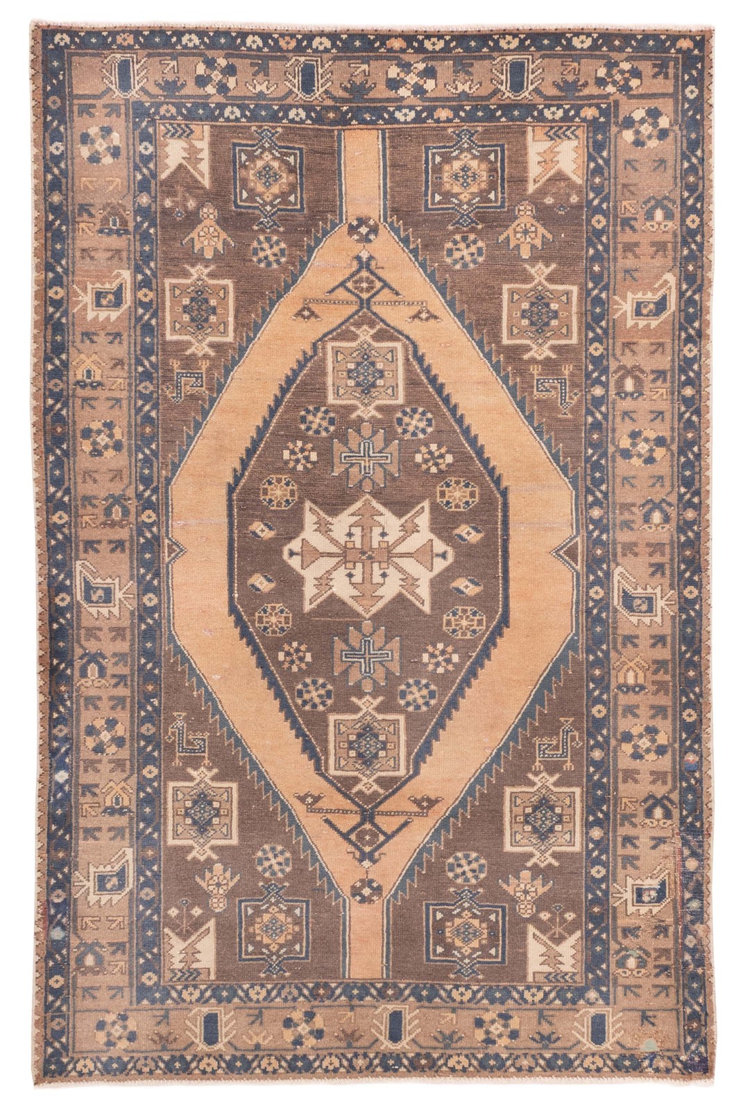 Traditional Vintage Hand-Knotted Area Rug 4’5″ x 6’7″ Oriental Wool Carpet