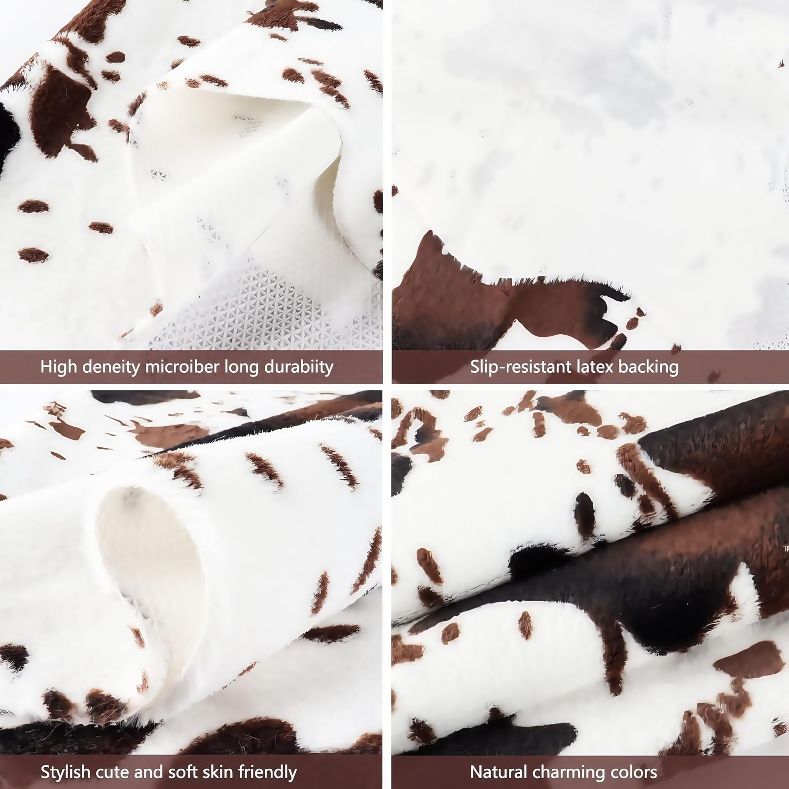 Cow Print Rug – 3.6×2.5 Feet Cow Hide Rugs Faux Cowhide Rug Cute Area Rug Fun…