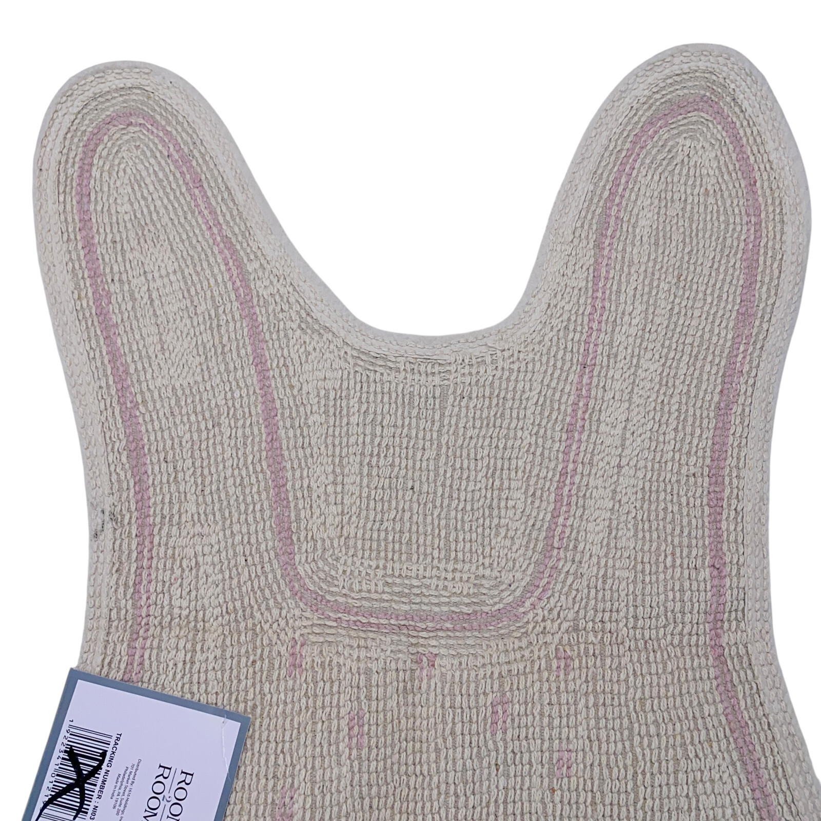 Easter Bunny Rug Bath Mat Pink Orange Ivory Shag Cotton Blend 30×20 Room2Room