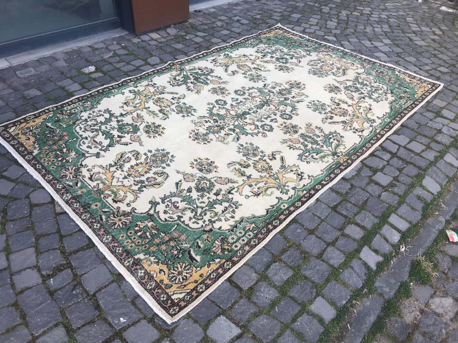 Turkish Vintage Rug, Handmade Wool Rug, Bohemian Large Rug,5,6 x 9,2 ft
