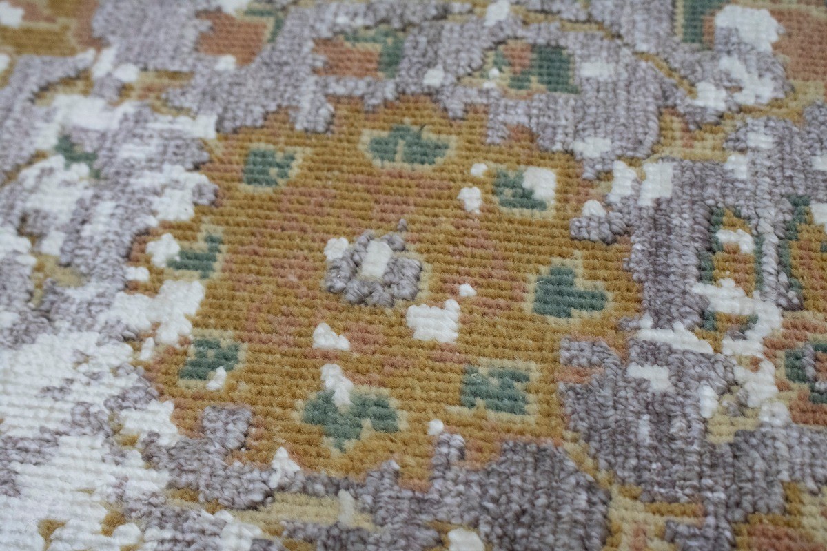5X8 Oriental Area Rug Muted Wool & Bamboo Silk Distressed Carpet Home Décor