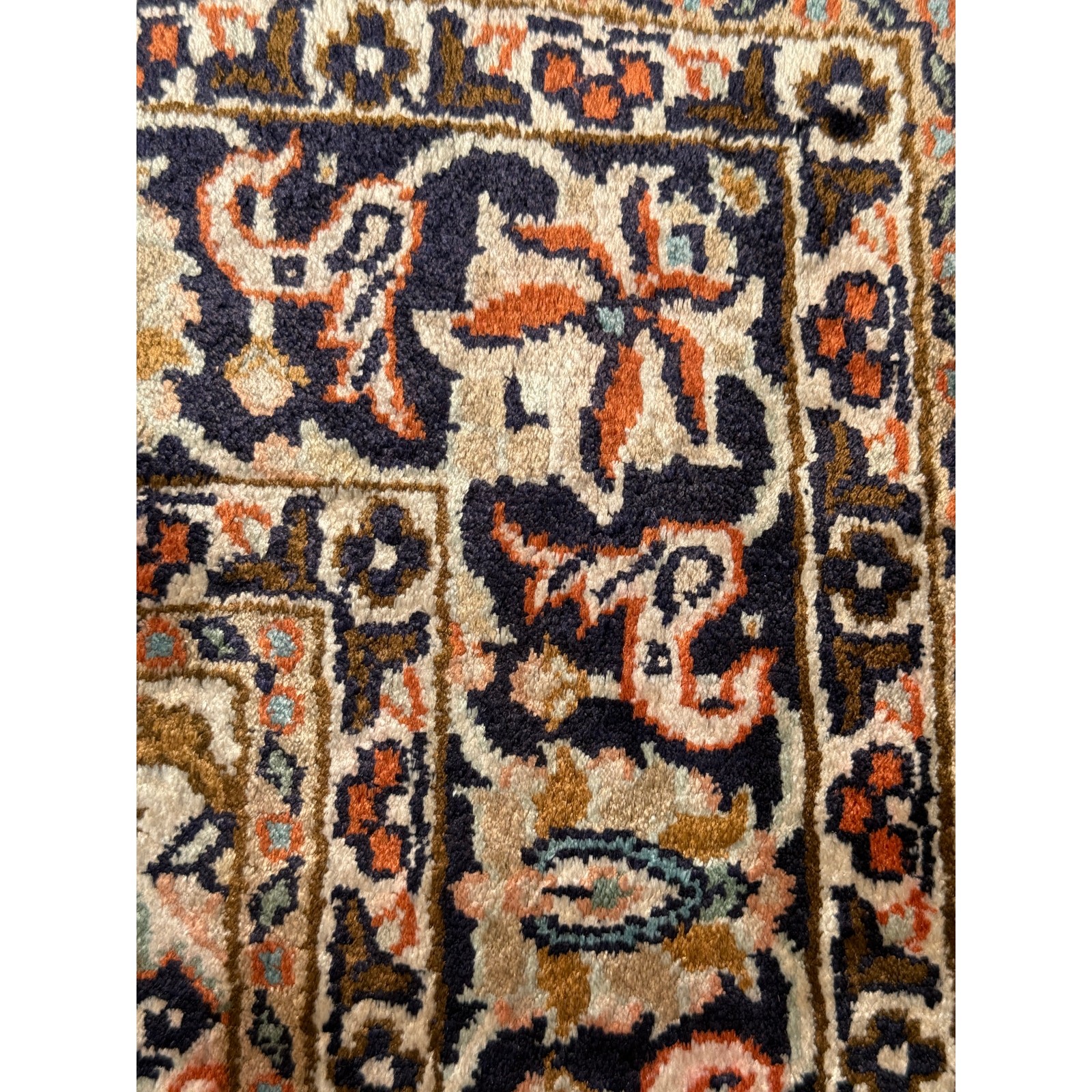 Vintage Traditional Handmade Oriental Wool Multicolor Rug 49x29in