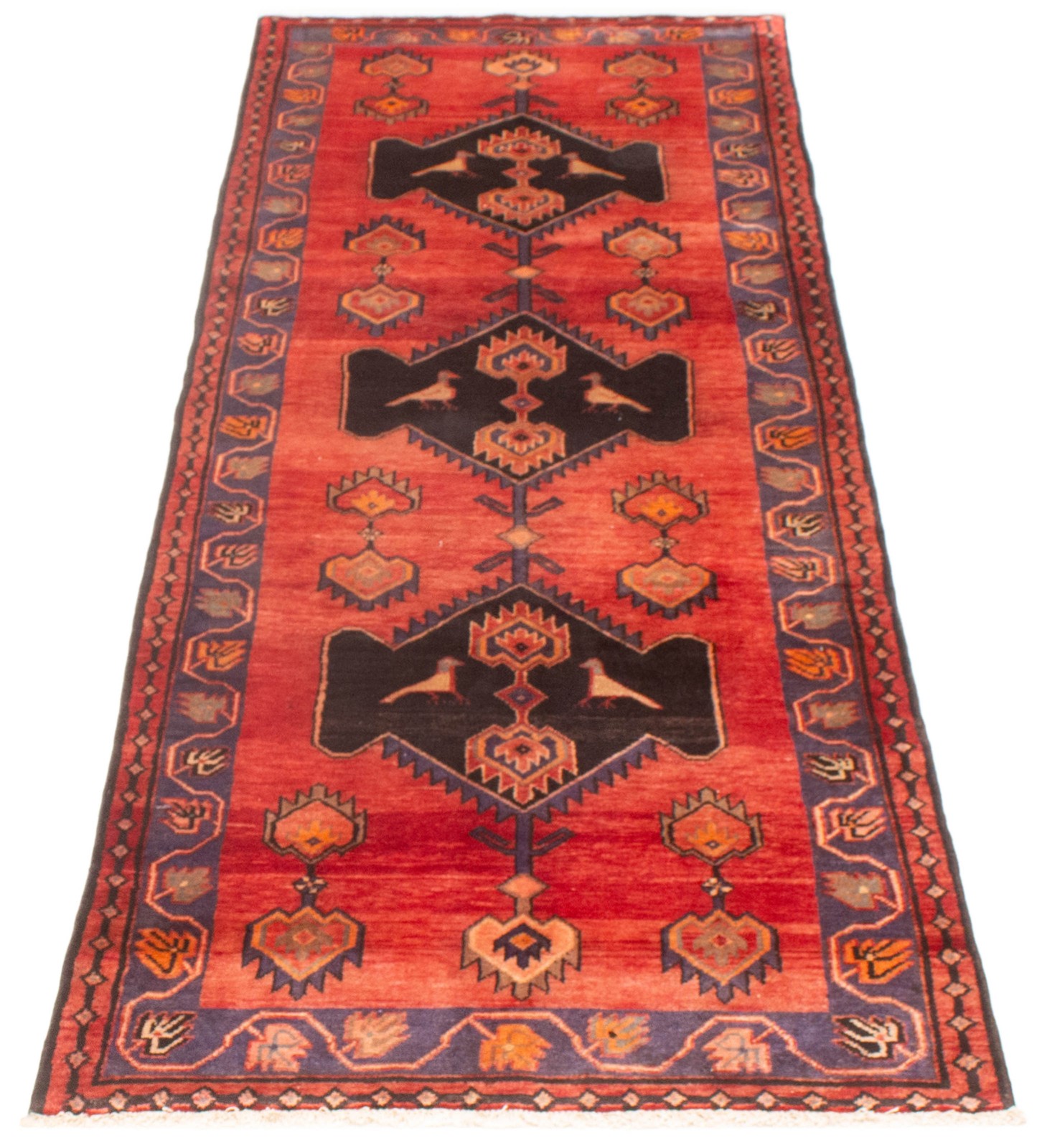 3’7″ x 10’2″ Vintage Hand-knotted Runner Rug Traditional Oriental Wool Carpet
