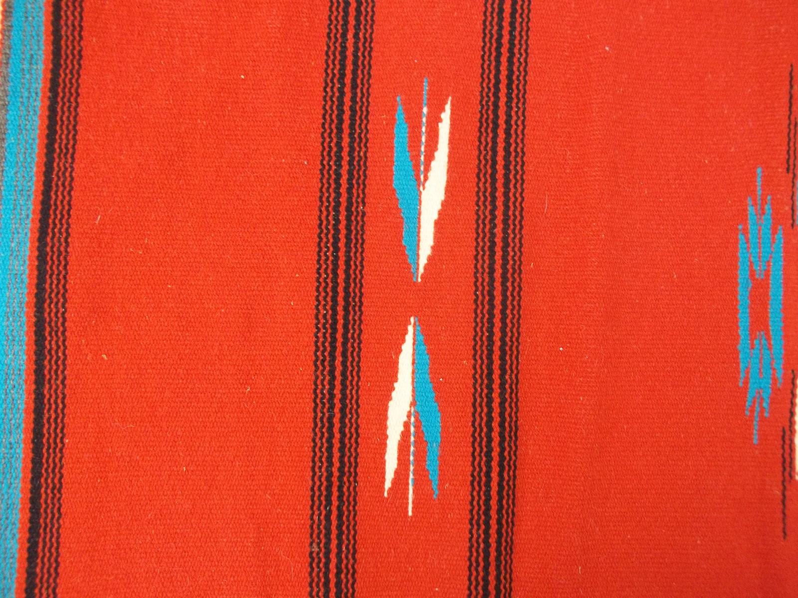 This is a Beauty! Brilliant Colors! Burndt Orange teal yellow Long 60″ x 20″ in