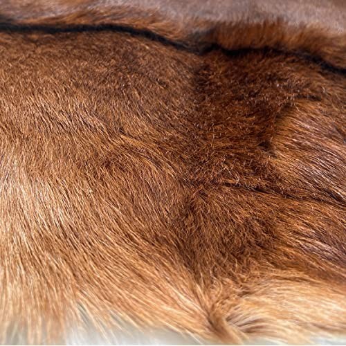 Deer Hide Rug 2.3×1.8 Ft Real Deerskin Area Rug Hunting Decor Fawn Mat