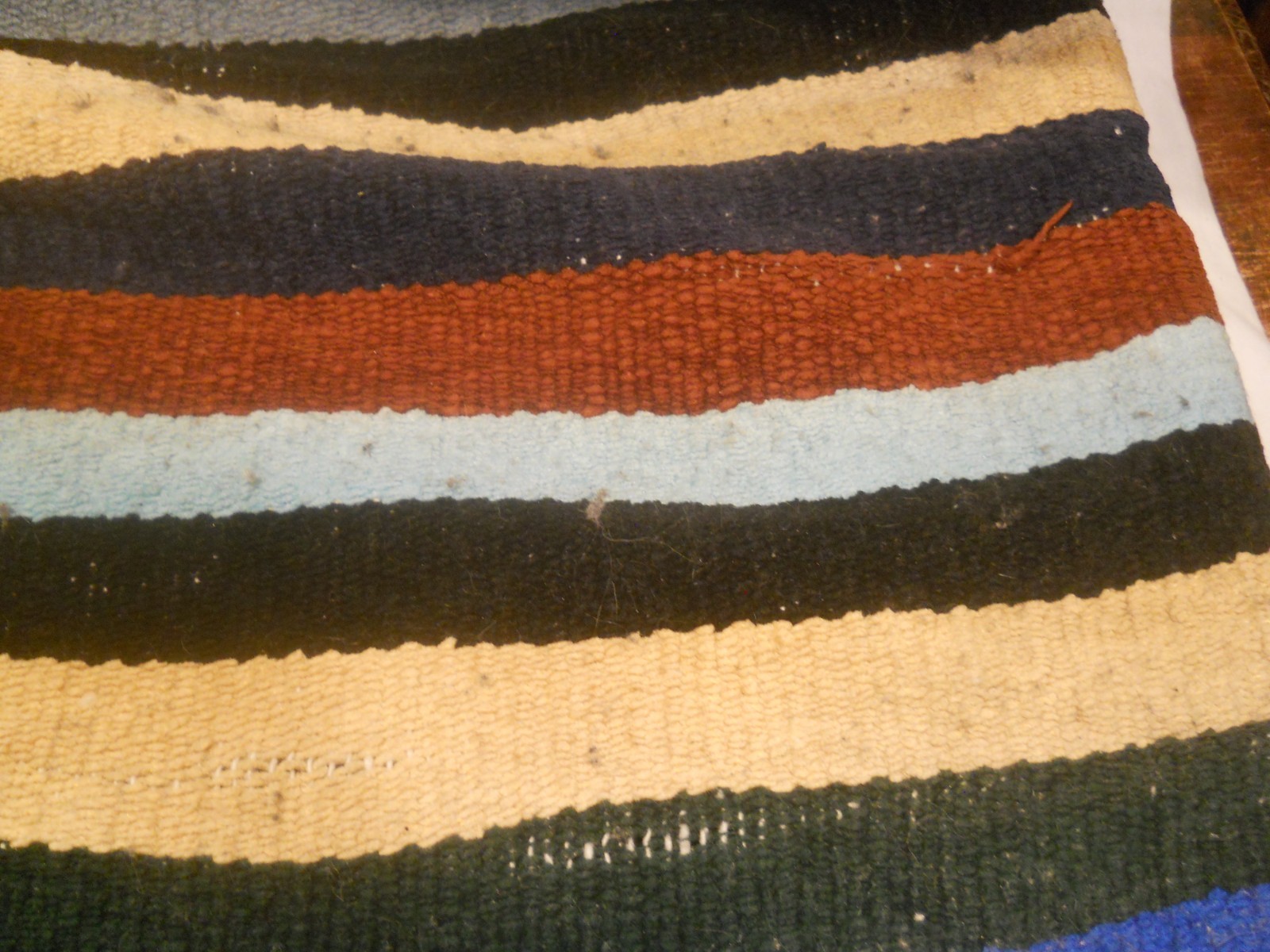 Vintage Hand Woven Zapotec Wool Rug Colorful Southwestern Tapestry 80 x 44