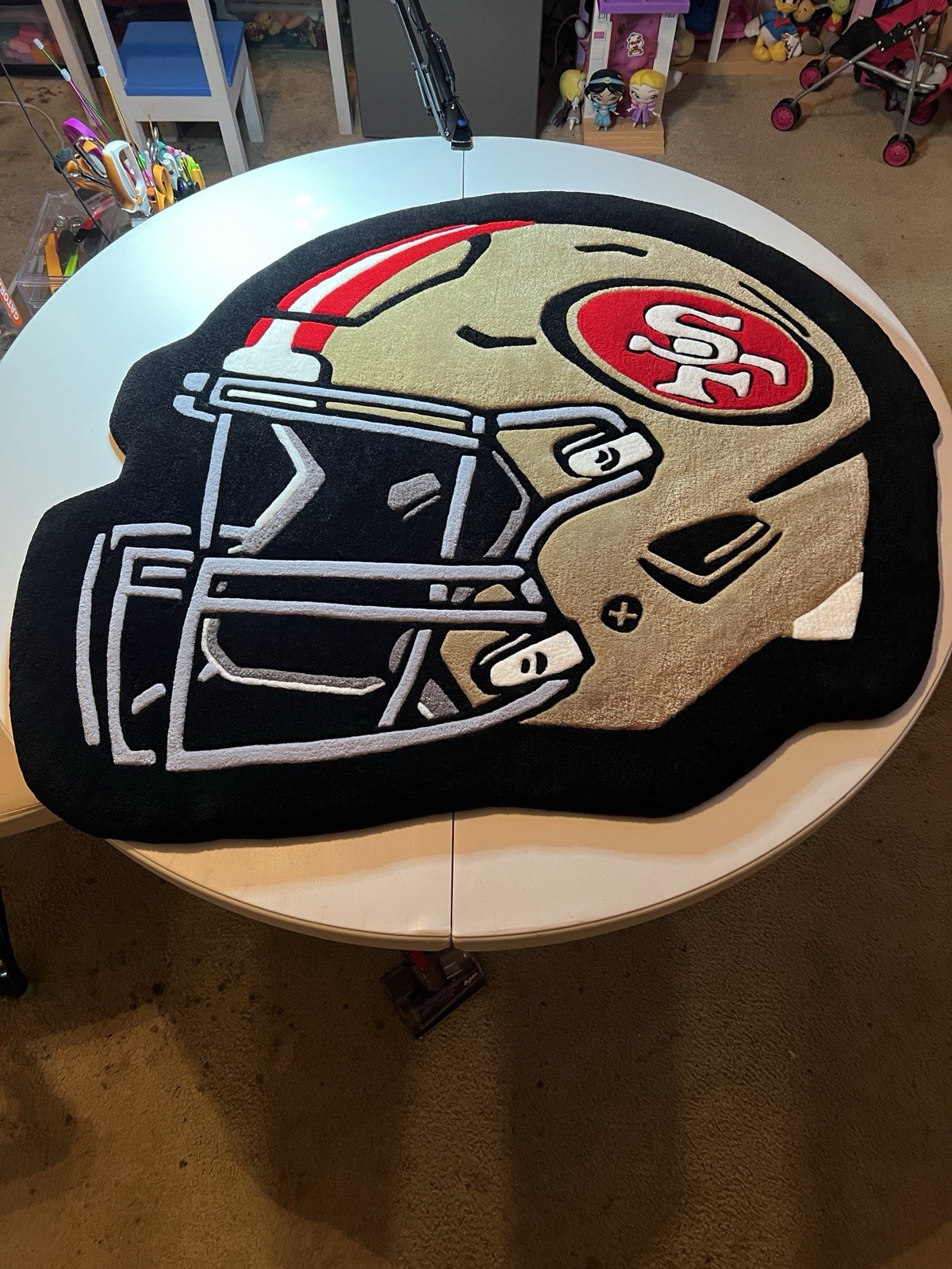 San Francisco 49ers Helmet-Shaped Area Rug Floor Mat 3ft x 4ft Sports