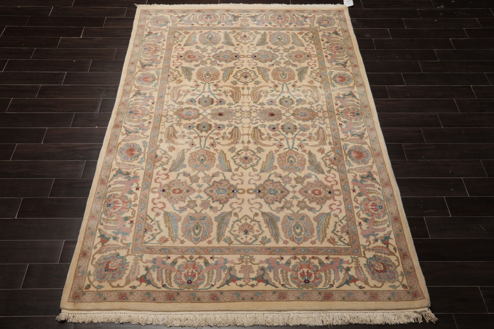 6×9 Hand Knotted New Zealand Wool Ivory Oushak Arts & Crafts Plush Pile Rug