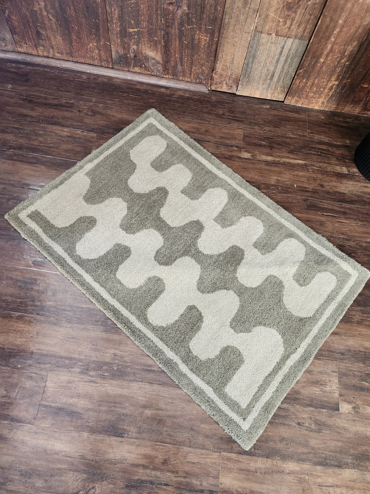 2x 3 Ft Annie Selke Dash Albert $128 Rug Green Mid Century Hand Tufted Wool Mat