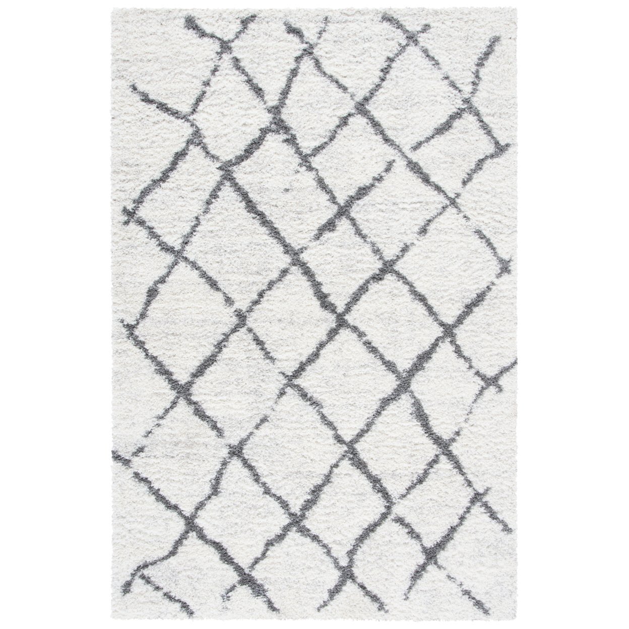 SAFAVIEH Berber Shag BER162C Cream / Light Grey Rug
