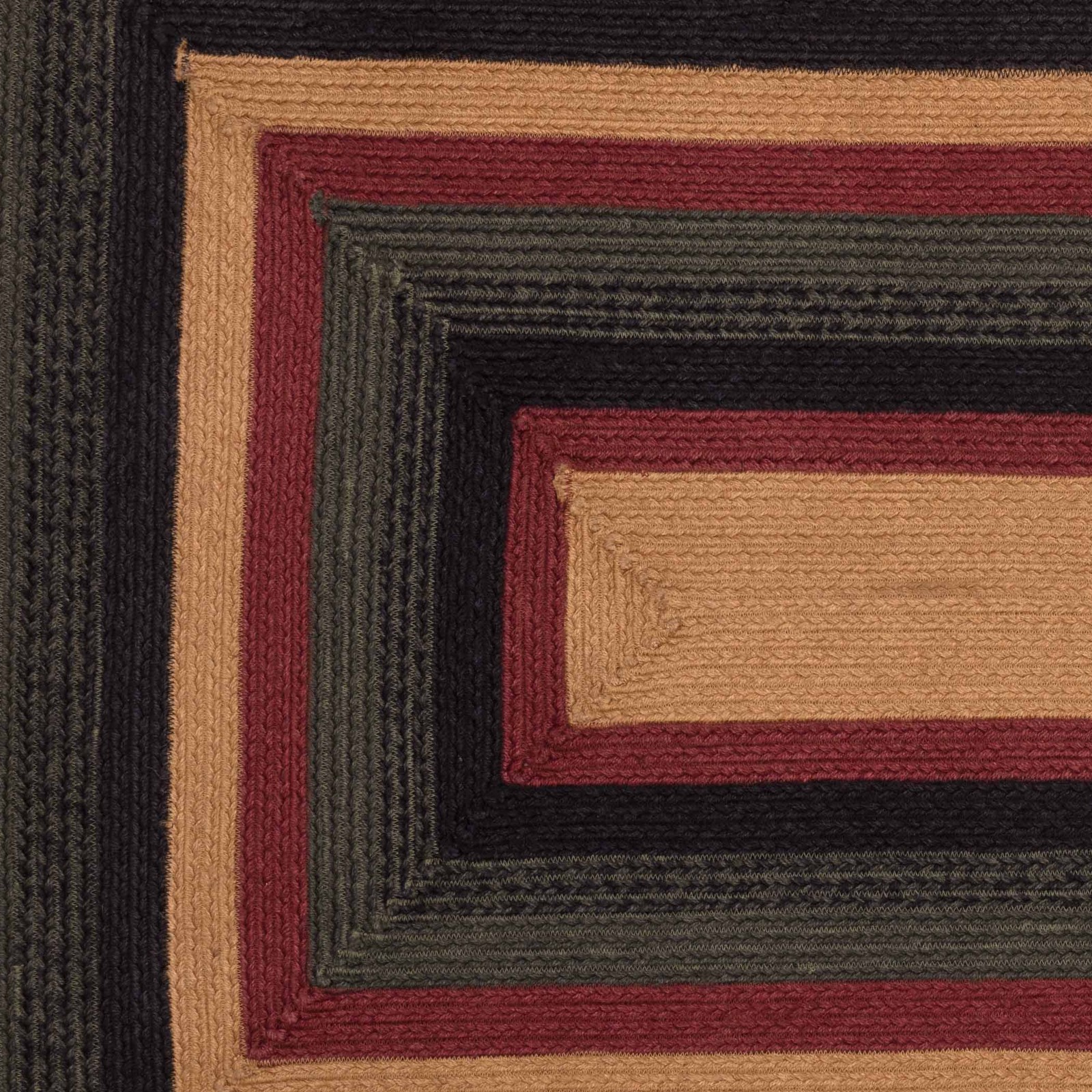 Accent Rug Wyatt Jute Rustic 48×72 Red Braided Striped Rect Floor Mat VHC Brands