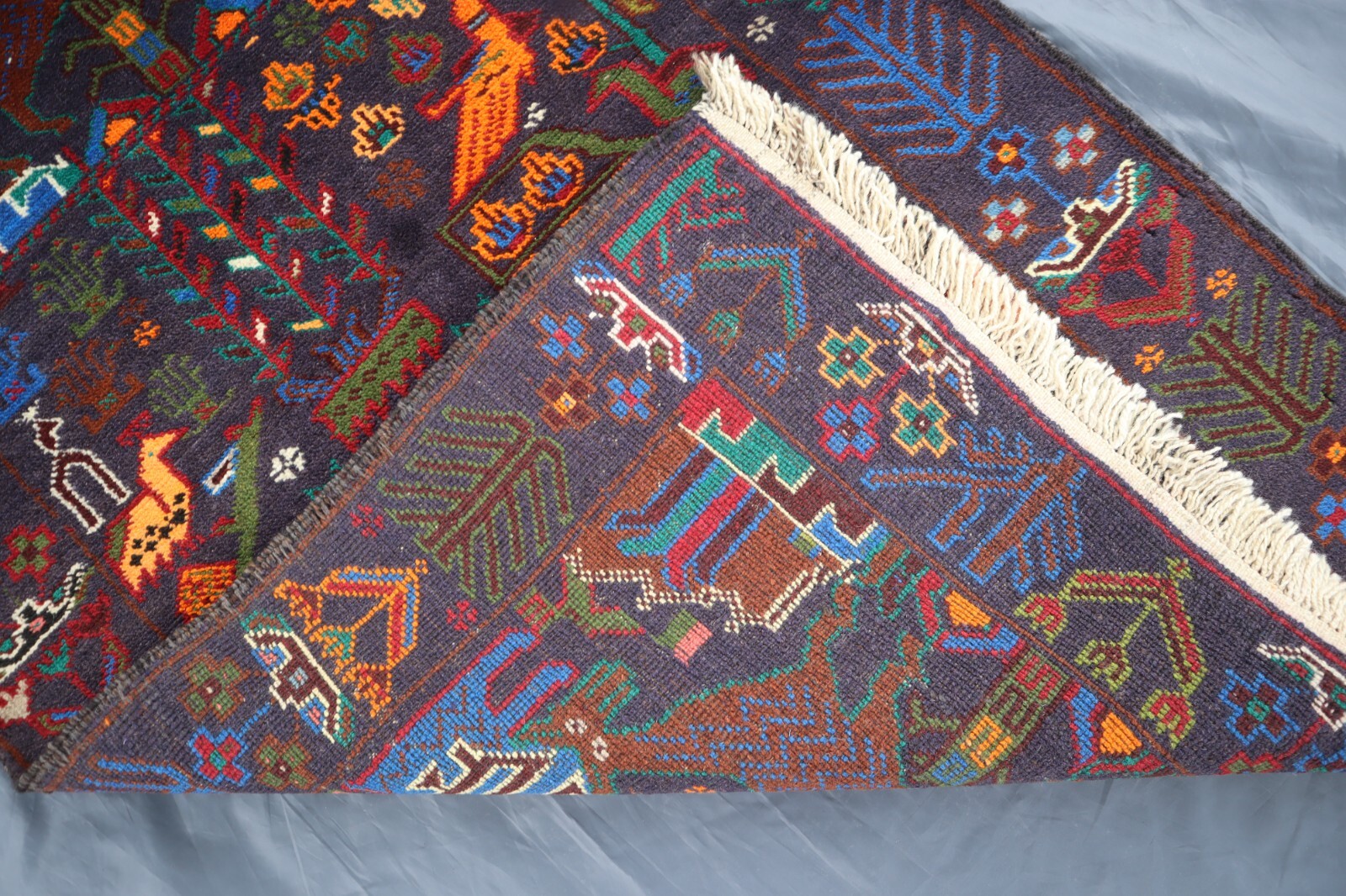 2’8×9’4 ft Vintage Afghan Animal rug, Handmade Vege Dyes Wool rug, Bedroom Rugs
