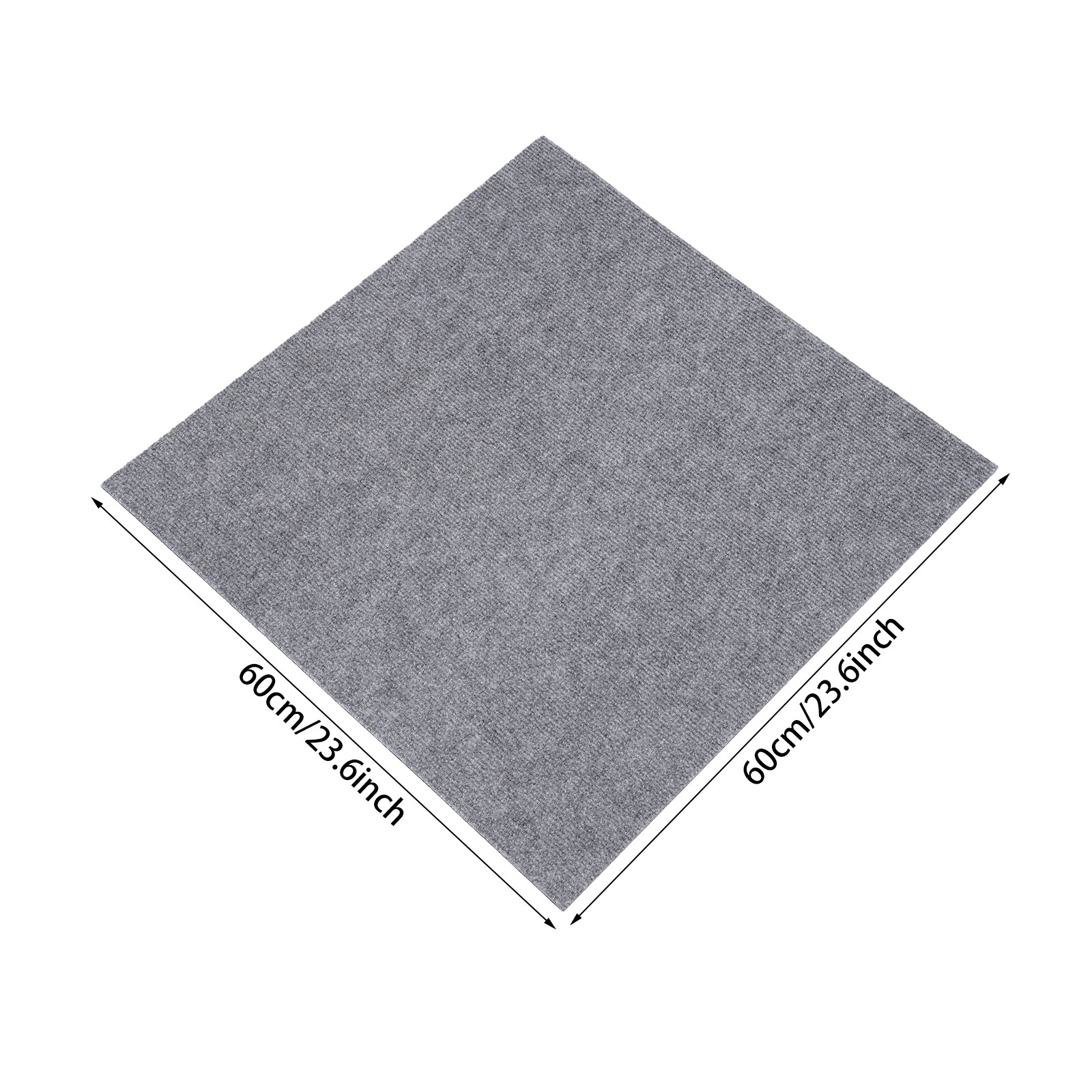 20 Pack Self-Adhesive Carpet Tiles, 23.6×23.6 Inch, Light Grey, Peel & Stick
