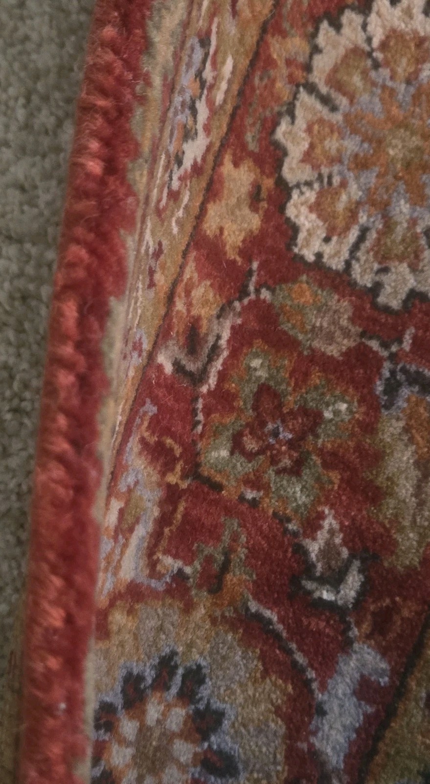 Stickley Designer Mughal Lattice Ivory Coral Rug 4′ X 6′