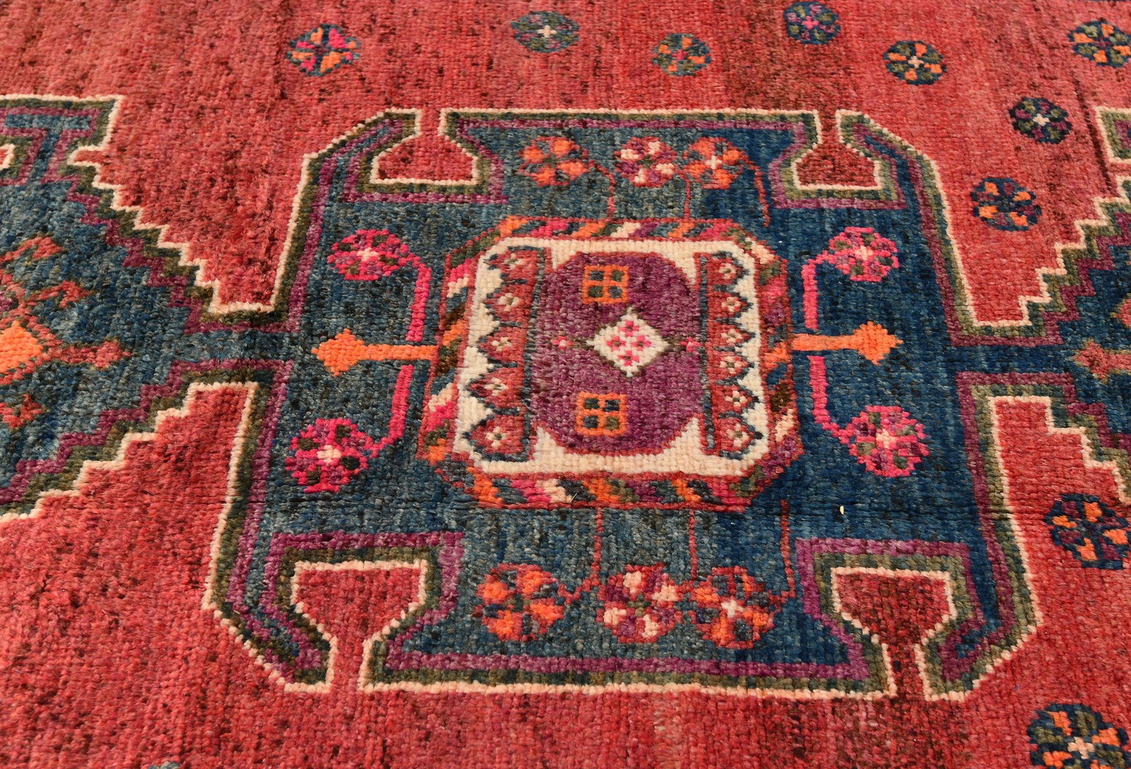 Muted Rose Red Vintage Tribal Oriental Rug Farmhouse Boho Design Carpet 4X7 ft