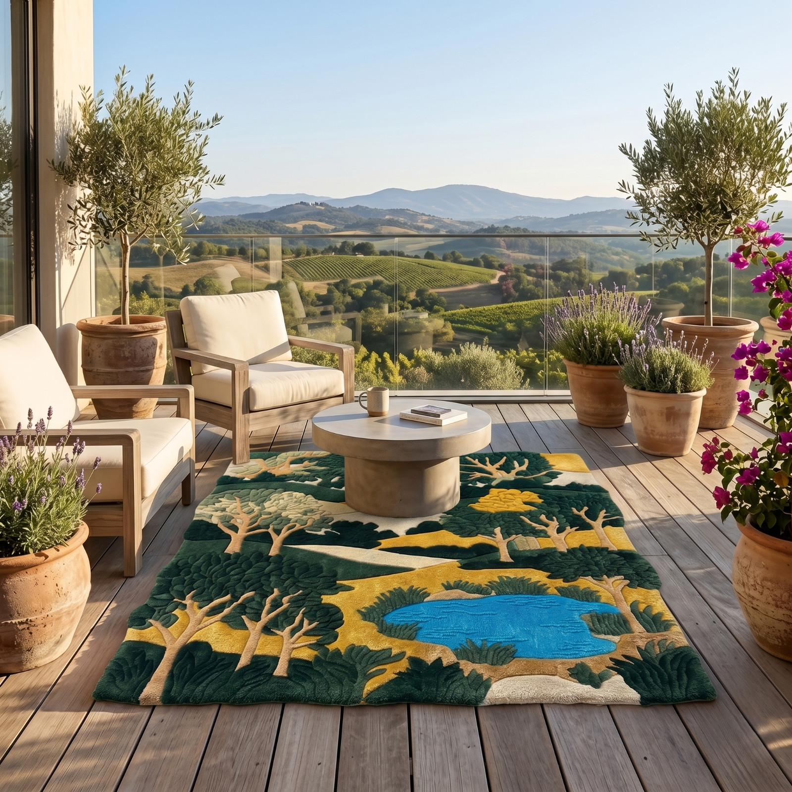8×10 Hand Tufted Wool Area Rug Handmade Designer Carpet Living Room Decor Mat