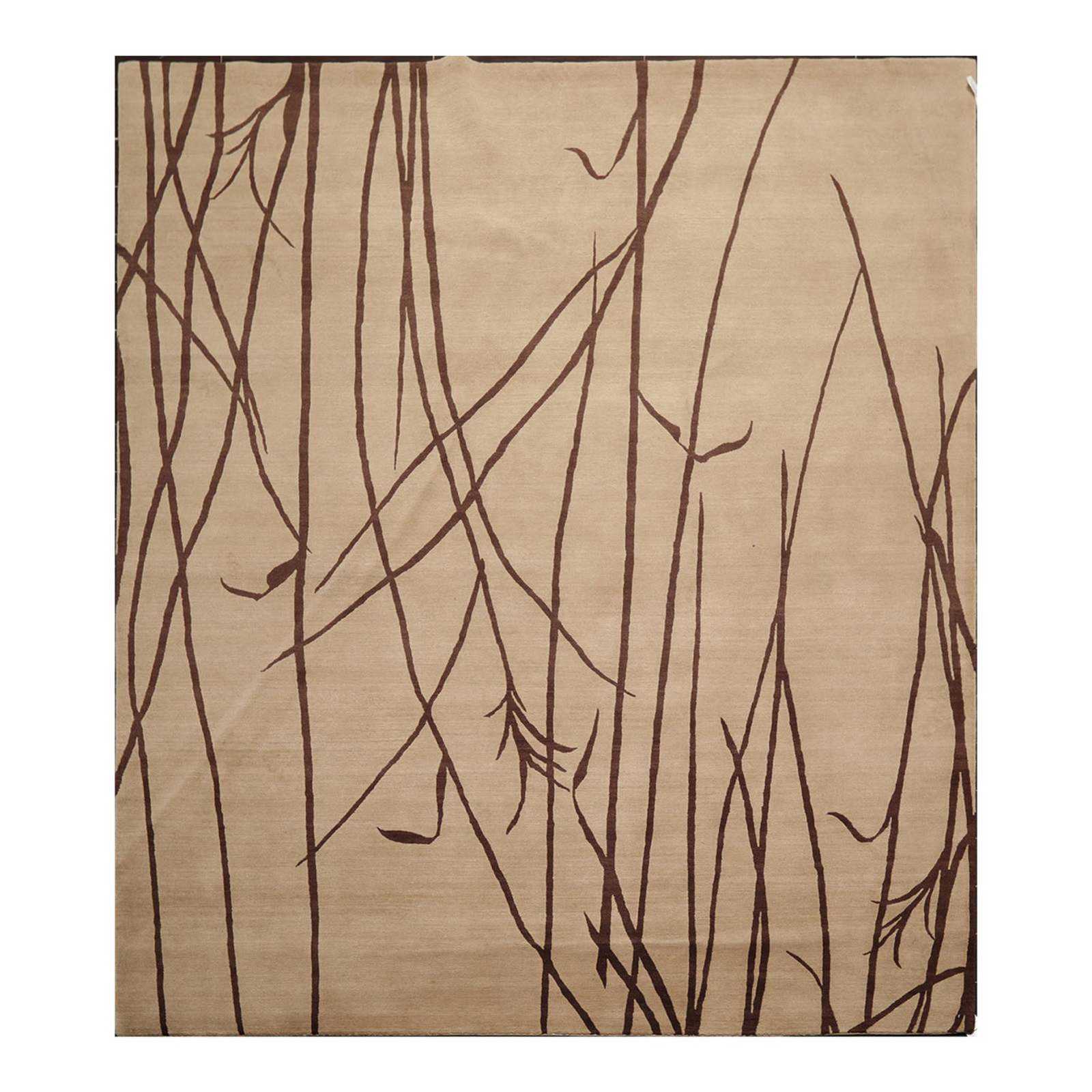 8′ x 9’10” Hand Knotted Tibetan 100% Wool bamboo Modern Oriental Area Rug Camel