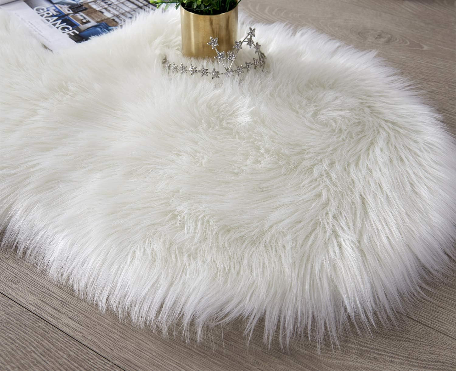 Ultra Soft Fluffy Rug White Faux Sheepskin Fur Area Rug Shaggy Couch Cover Seat