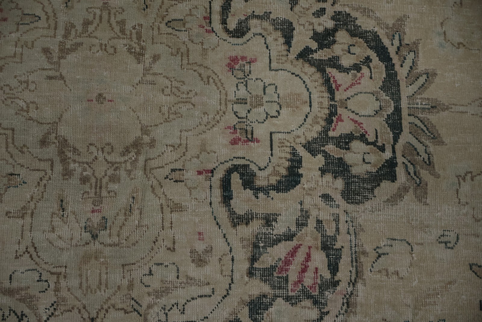 Classic Distressed Large Rug Handmade Traditional in Subtle Earthy Tones 10×13