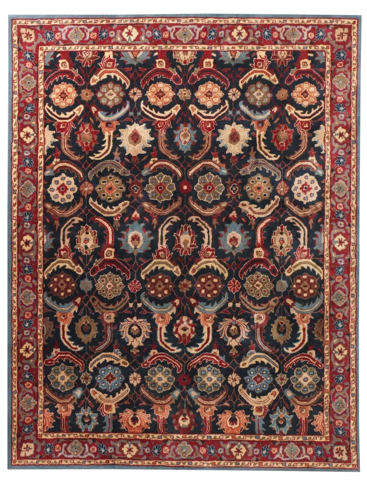 New Eva Bijar Style Blue Handmade Traditional Oriental Area Wool Rugs & Carpet