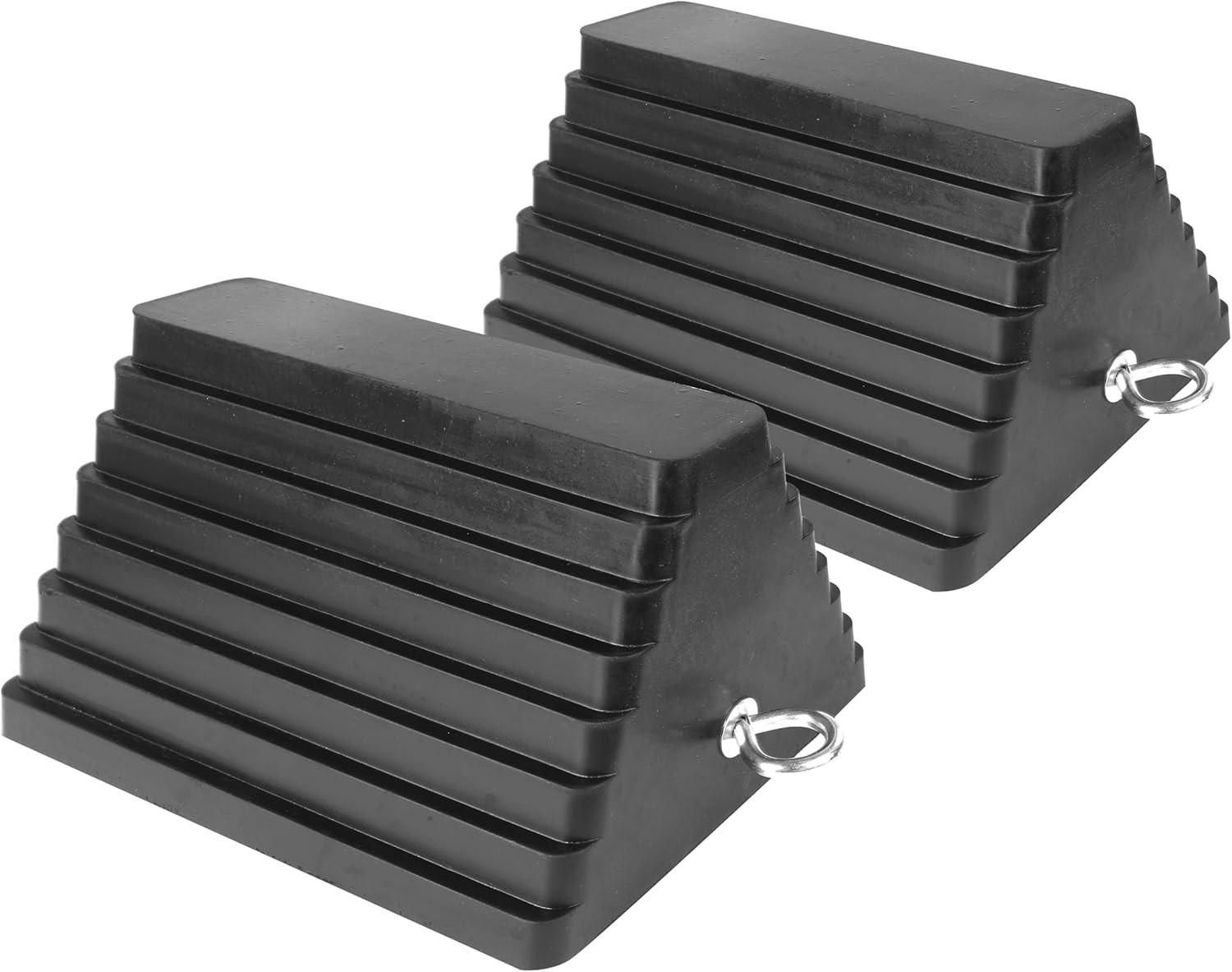 Rubber Wheel Chocks 2-Pack – Heavy Duty, All-Weather, Non-Slip, Oil-Resistant wi