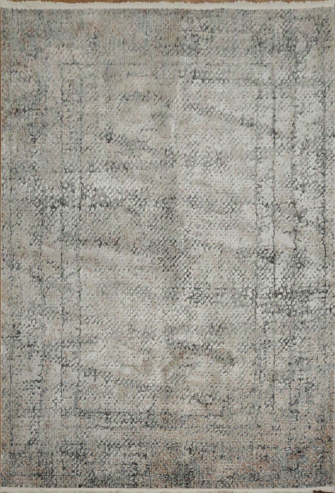 Textured Modern Area Rug 5×8 Ft Contemporary Abstract Gray Turkish Carpet