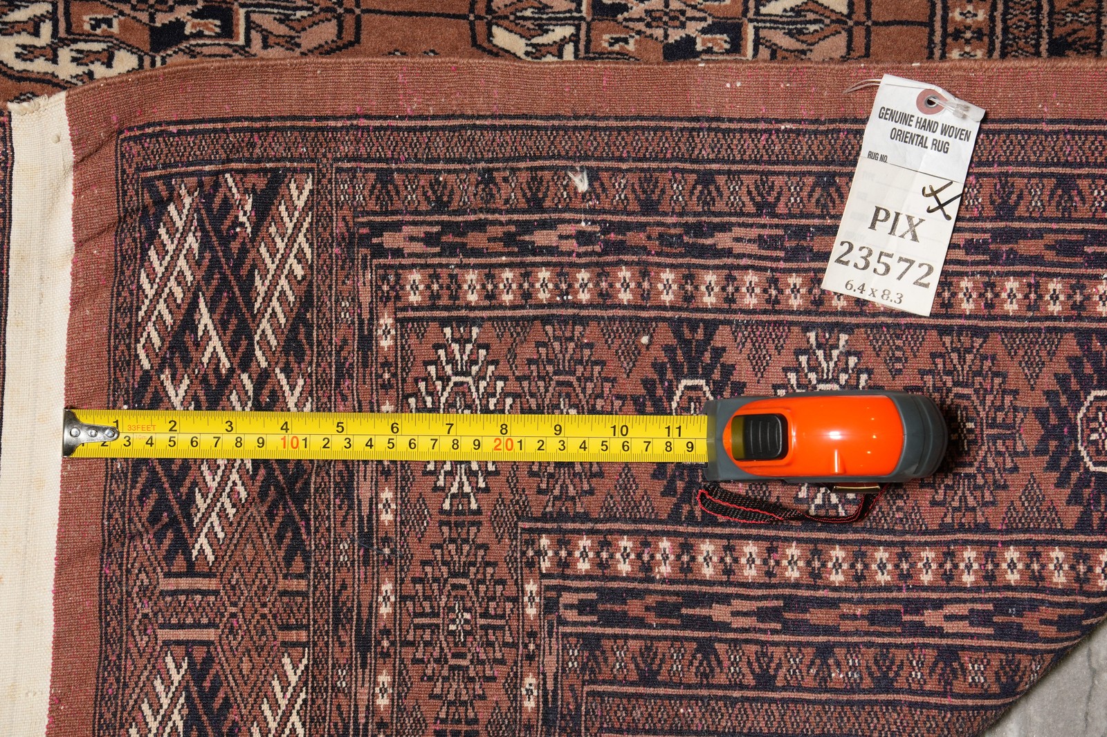 6.4 x 8.3 Rust Finer Bokhara Rug #PIX-23572