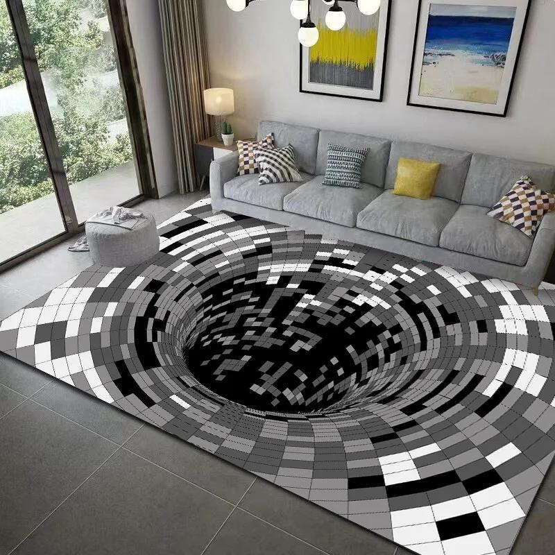3D Vortex Illusion Carpet Entrance Door Floor Mat Doormat Non-slip Decor Rugs