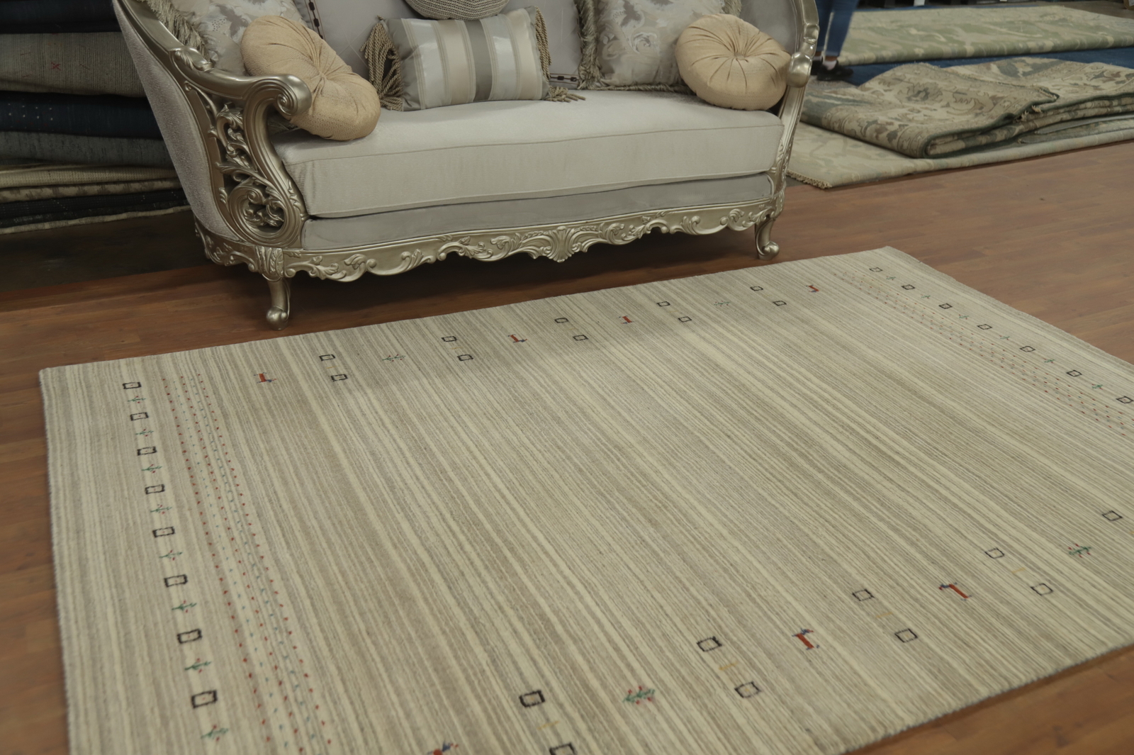 Earth-tone Color Artisan-crafted Gabbeh Rug Wool Handmade Carpet 6×9 ft
