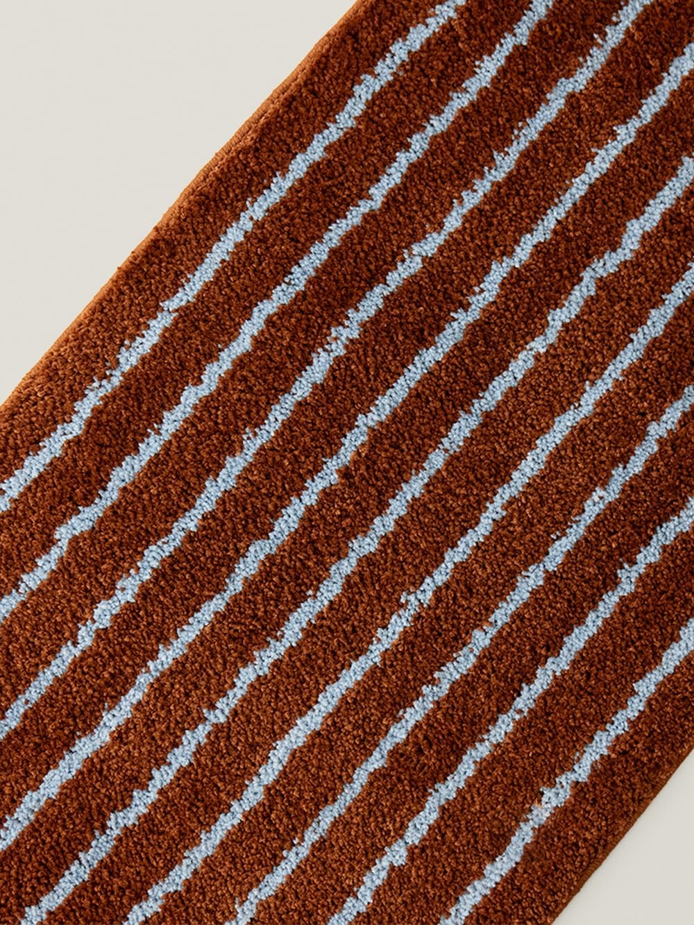 43.31×17.72 Inch Luxury Caramel Horizontal Stripe Area Rug Microfiber NonSlip