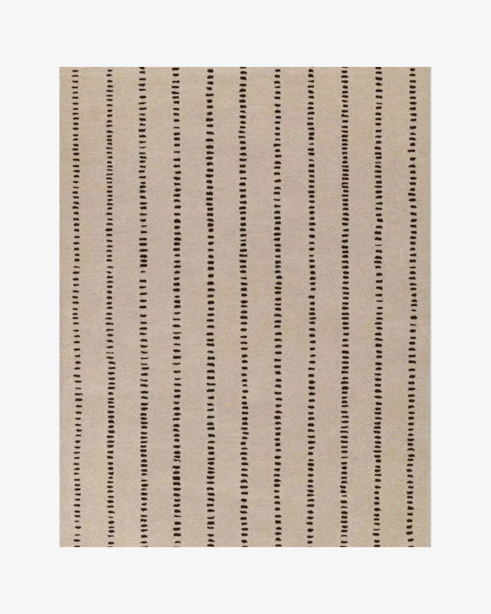 Greige Wool Rug Hand Tufted Line Design Ivory, Black Handmade Rug For Home Decor