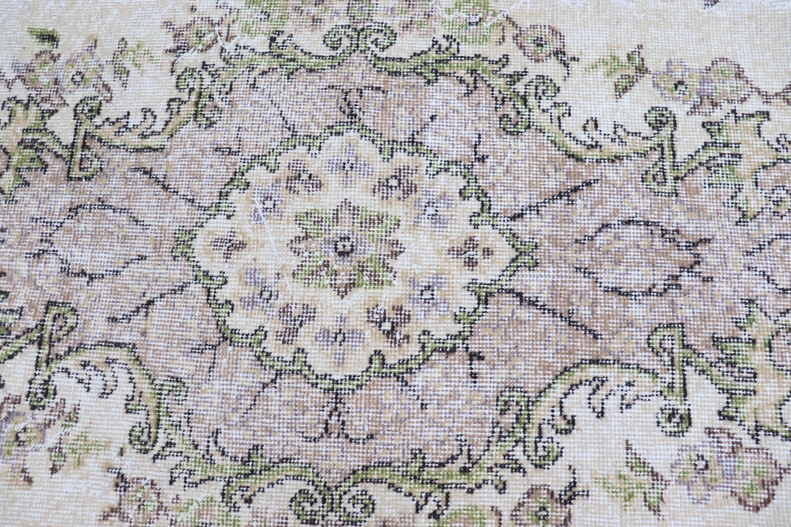 Vintage Rug, Large 5,4×9,7 ft Rug, Rug Green Floral Rug