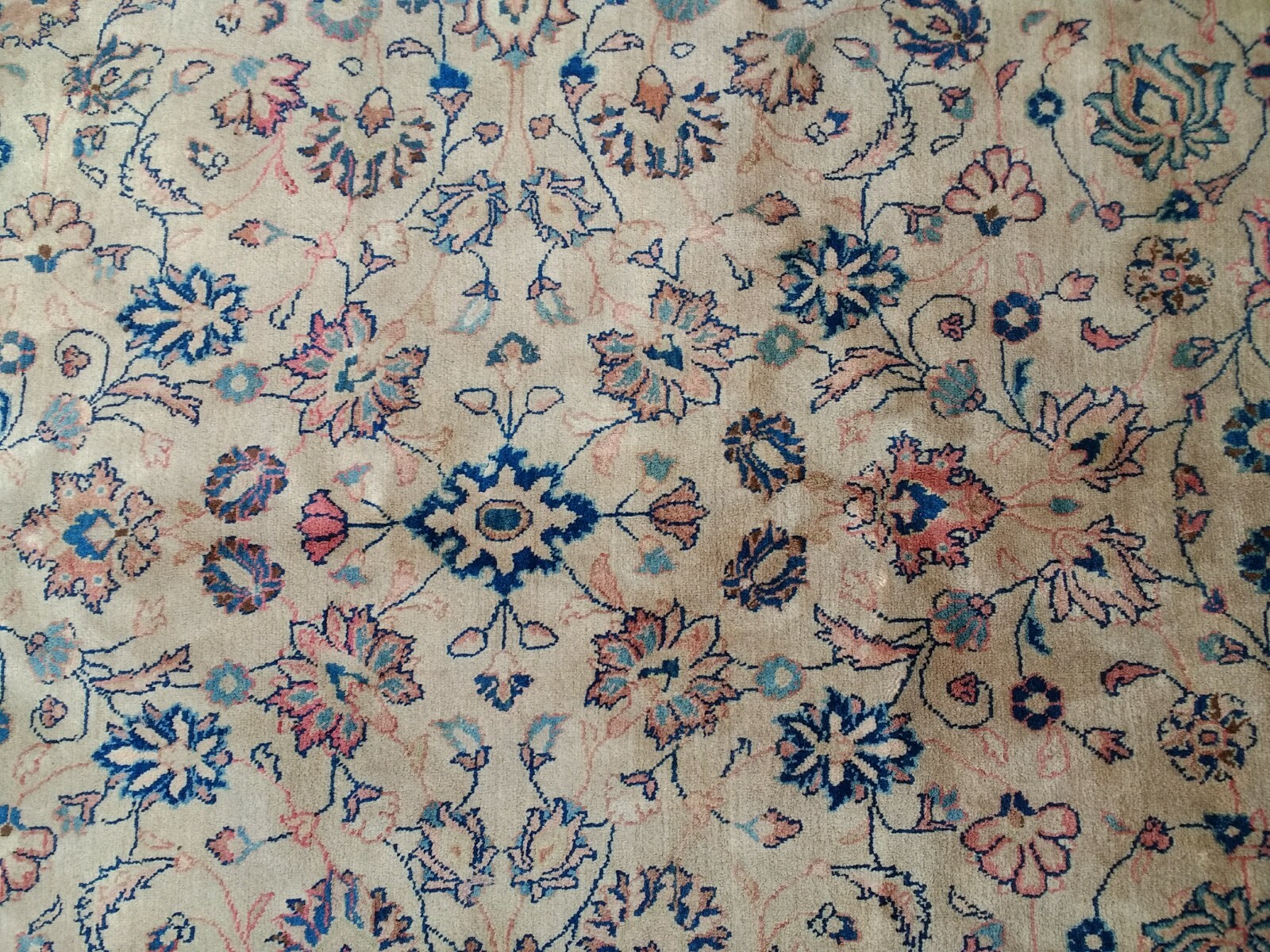 8’10″x12’9″ Sarough Rug carpet Oriental Handmade VegDye 100%kork wool Beige 9×13