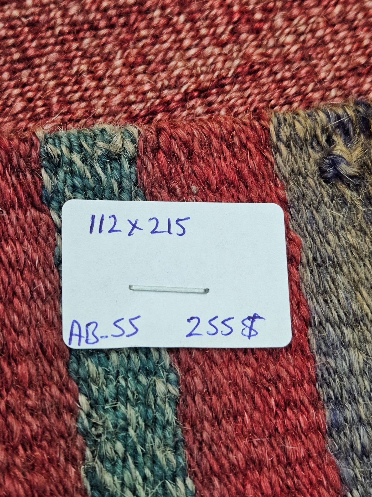 Red Turkish Kilim Rug for Living Room, 3.7 x 7.1 ft Handknitted Woolen Kilim Rug